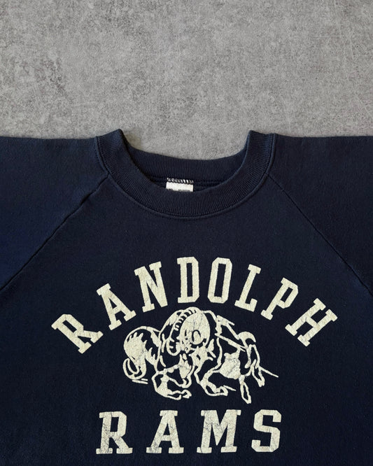 Vintage 1980s Randolph Rams Crewneck Sweatshirt – Made in USA – Navy