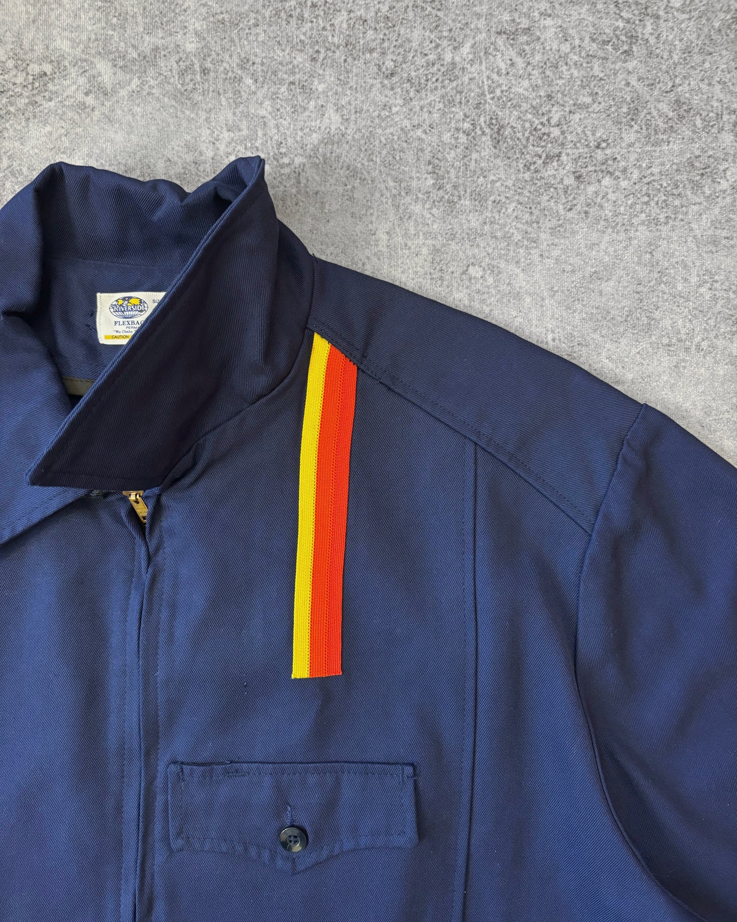 Vintage 80s Riverside Flexback Work Jacket – Navy – Made in USA