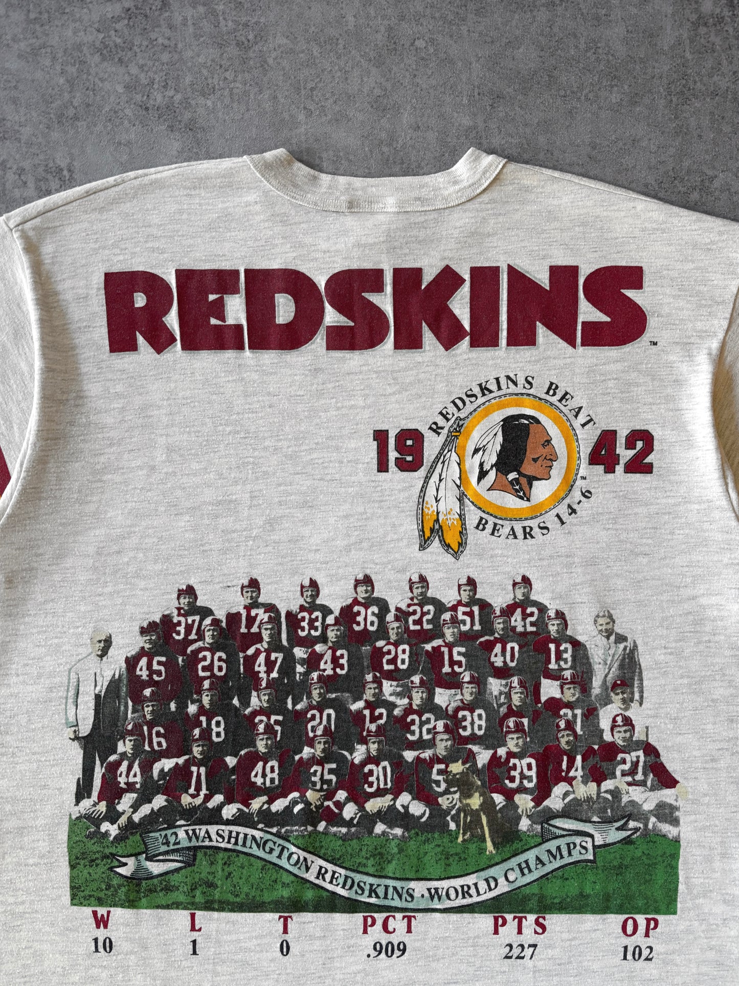 Vintage 1990 Washington Redskins 1942 Champions 3/4 Sleeve T-Shirt – Long Gone Series – Made in USA