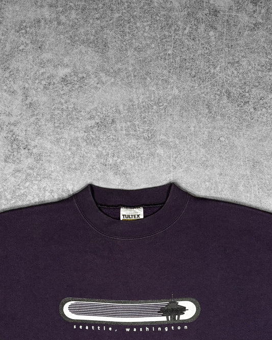 Vintage 1990s Seattle Washington Space Needle Tultex Crewneck - Tultex