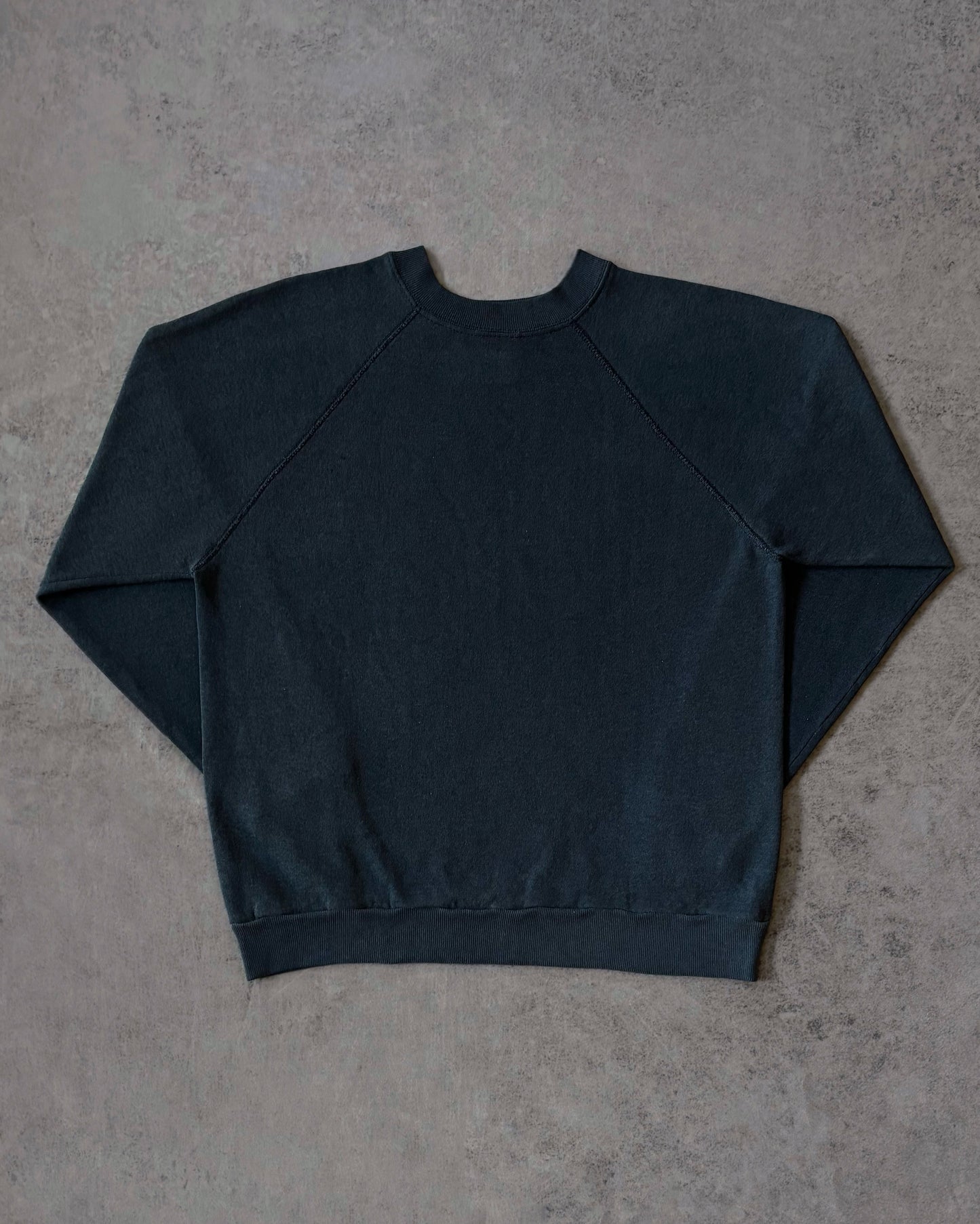 Vintage 80s Navy Blue Raglan Sweatshirt – Tultex – Made in USA – Blank Crewneck