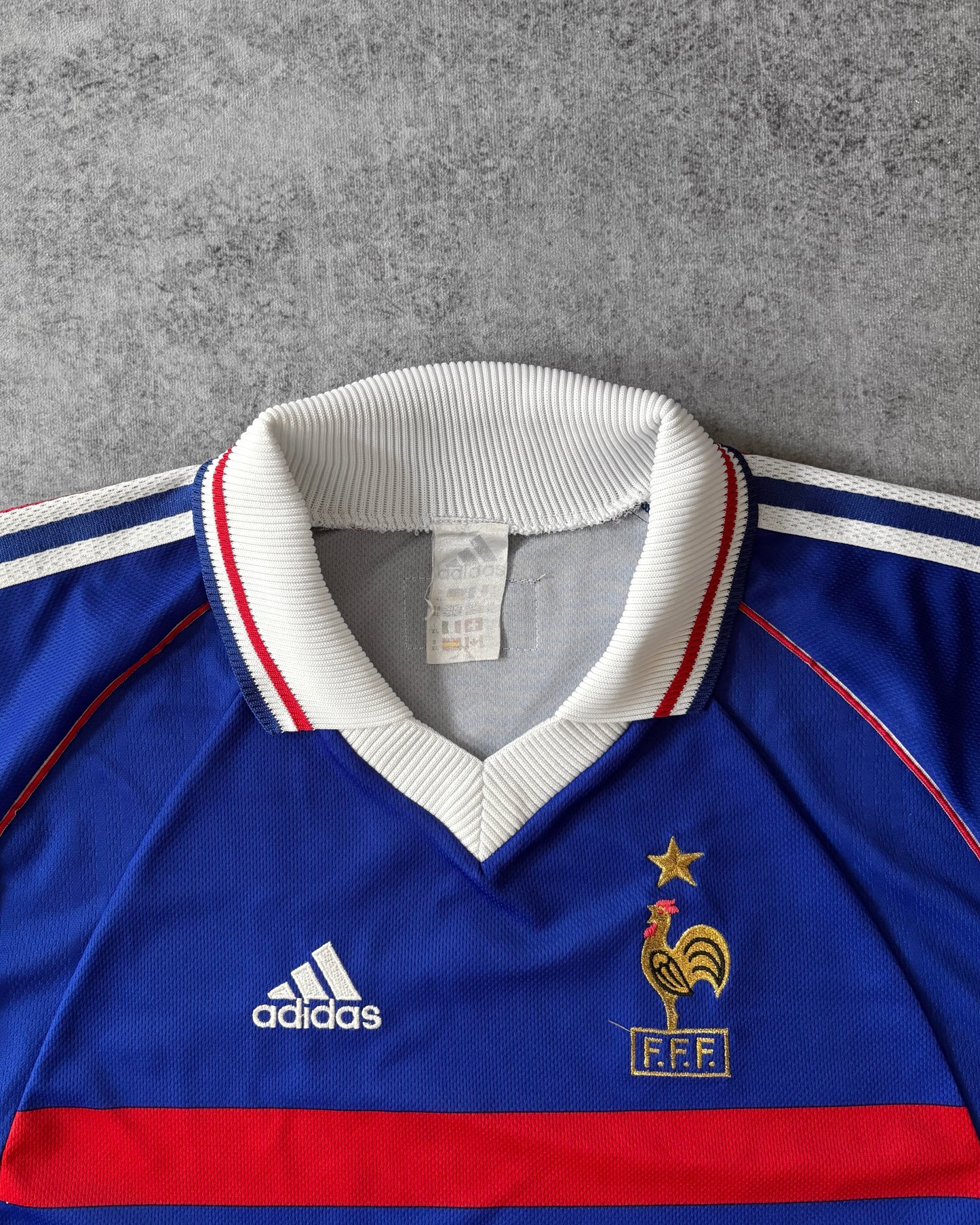 Vintage France 1998 - 2000 Adidas Home Jersey – FFF Blue Shirt – Zidane Era