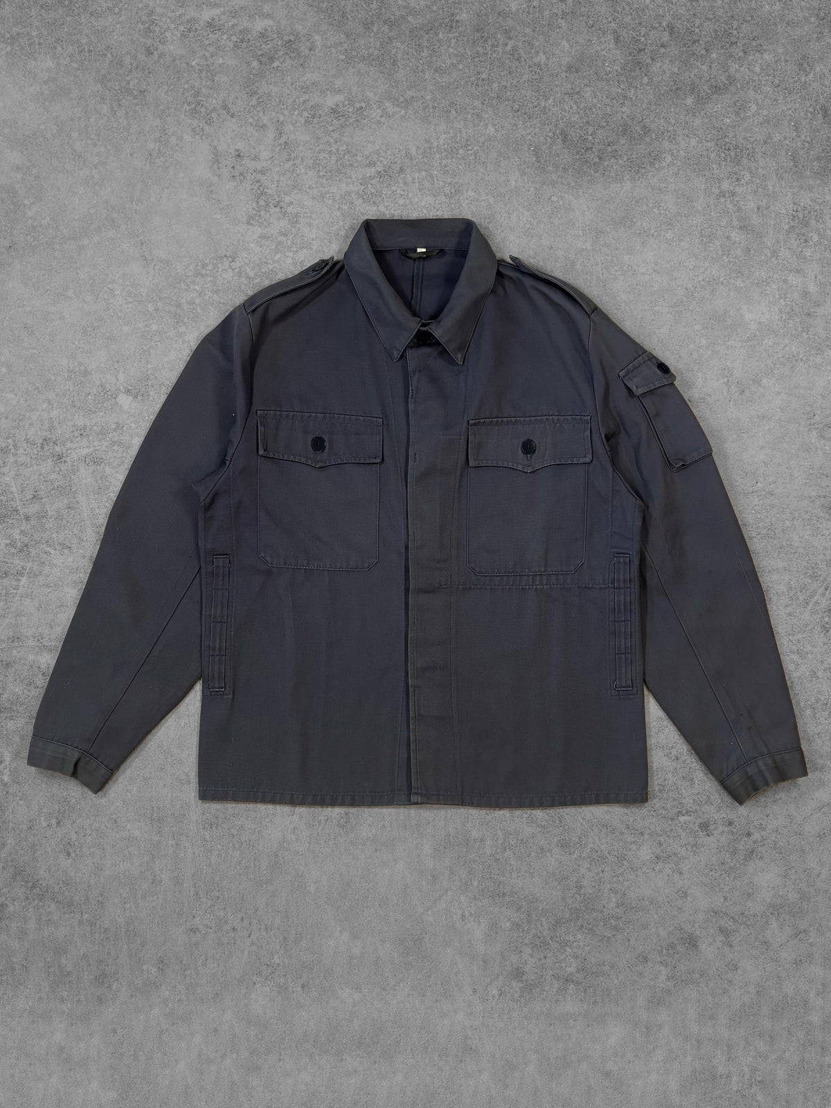 Vintage 1983 BZS West German Civil Defence Field Jacket – Grey Blue Military Workwear