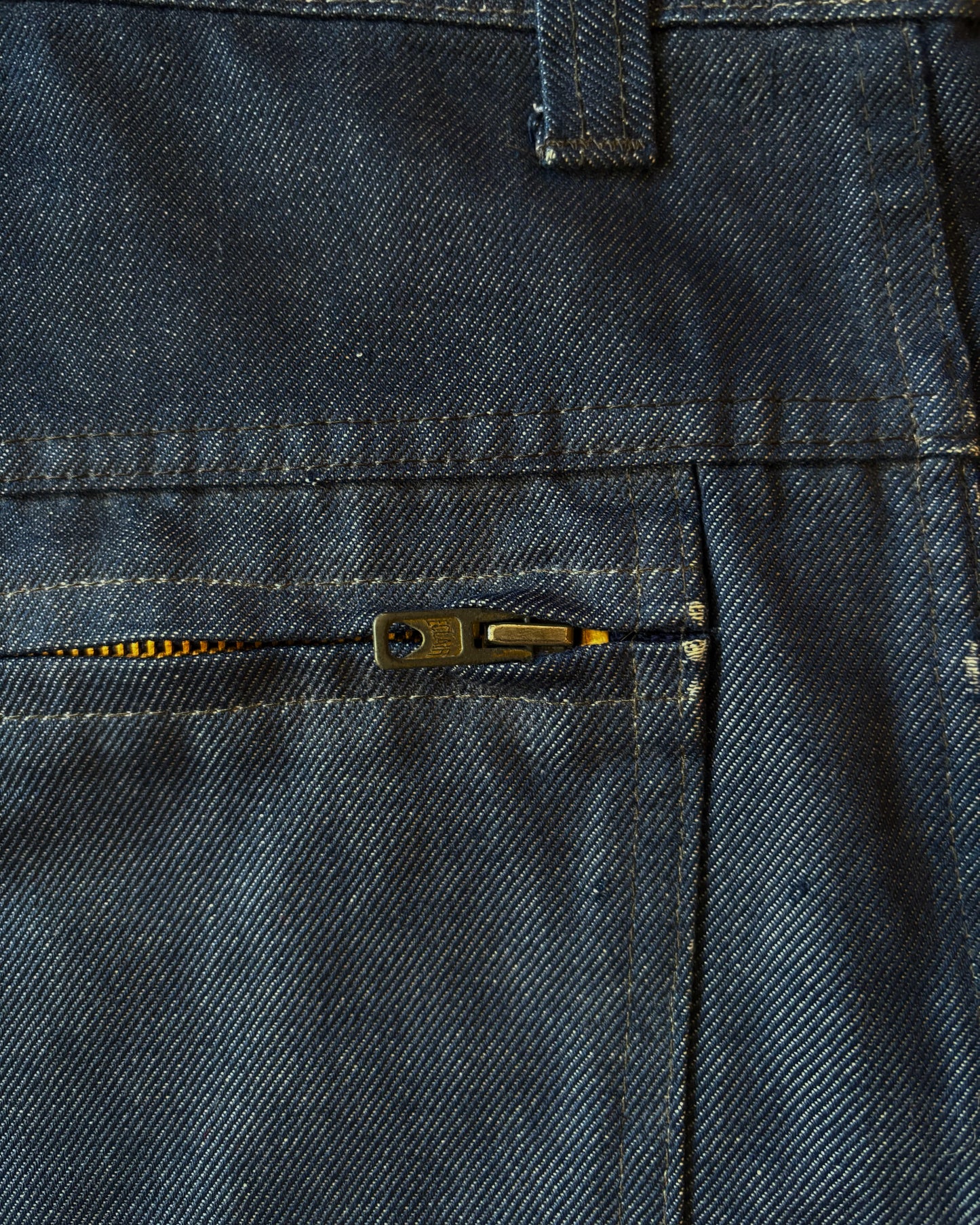 Vintage 1970s European Workwear Carpenter Pants – Blue Cotton Twill – Éclair Zipper