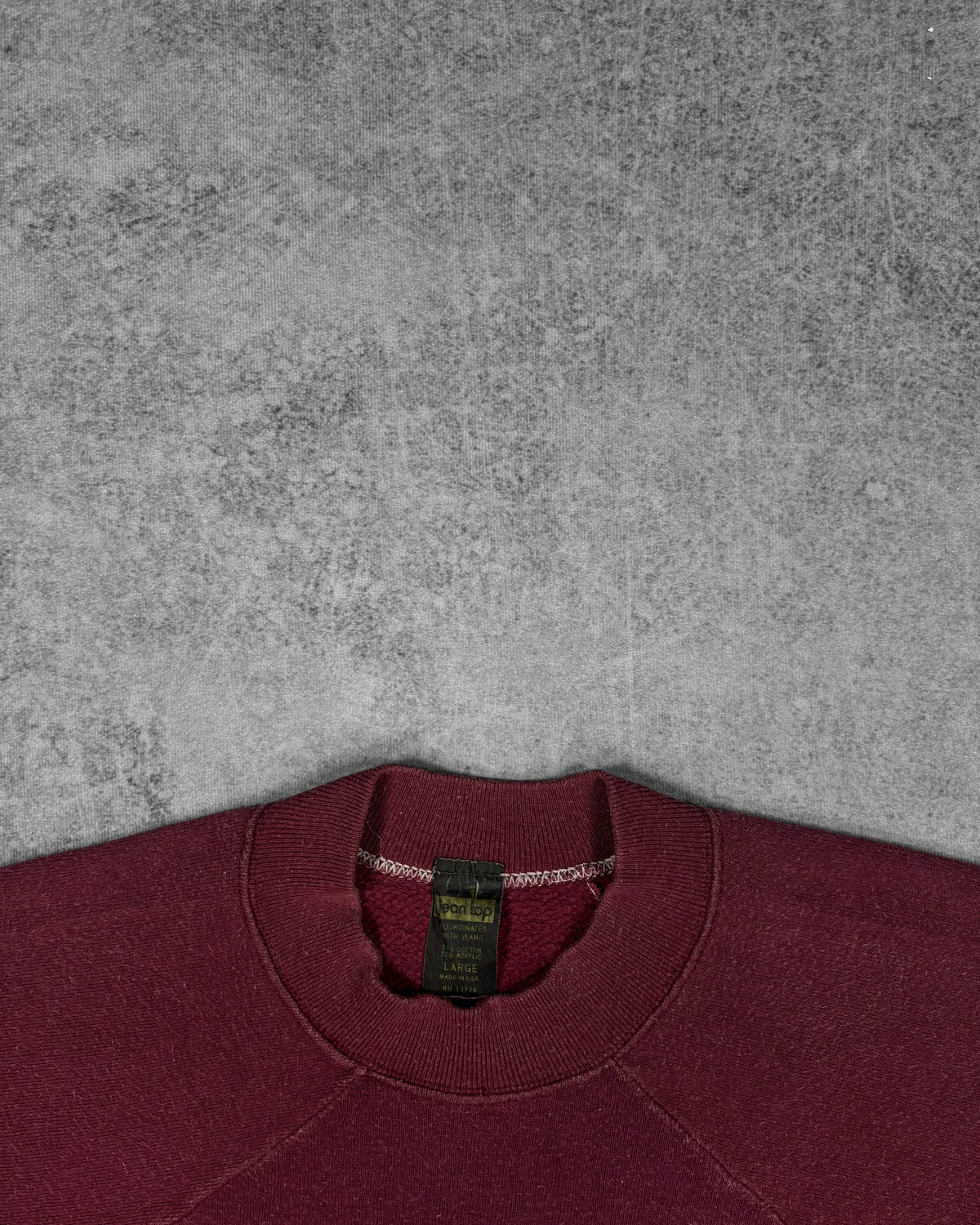 Vintage 1970s USAFA PYOC raglan sweatshirt by Jean Top – label detail