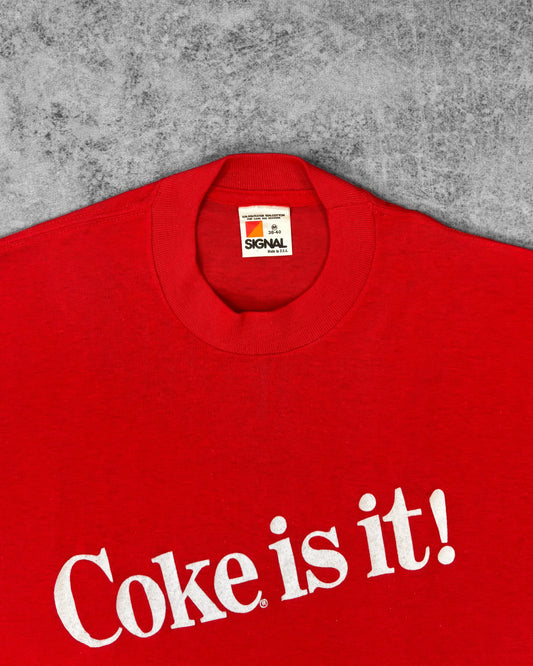 Vintage 1980s Coca-Cola “Coke Is It!” Red Graphic T-Shirt - Made in USA – Signal