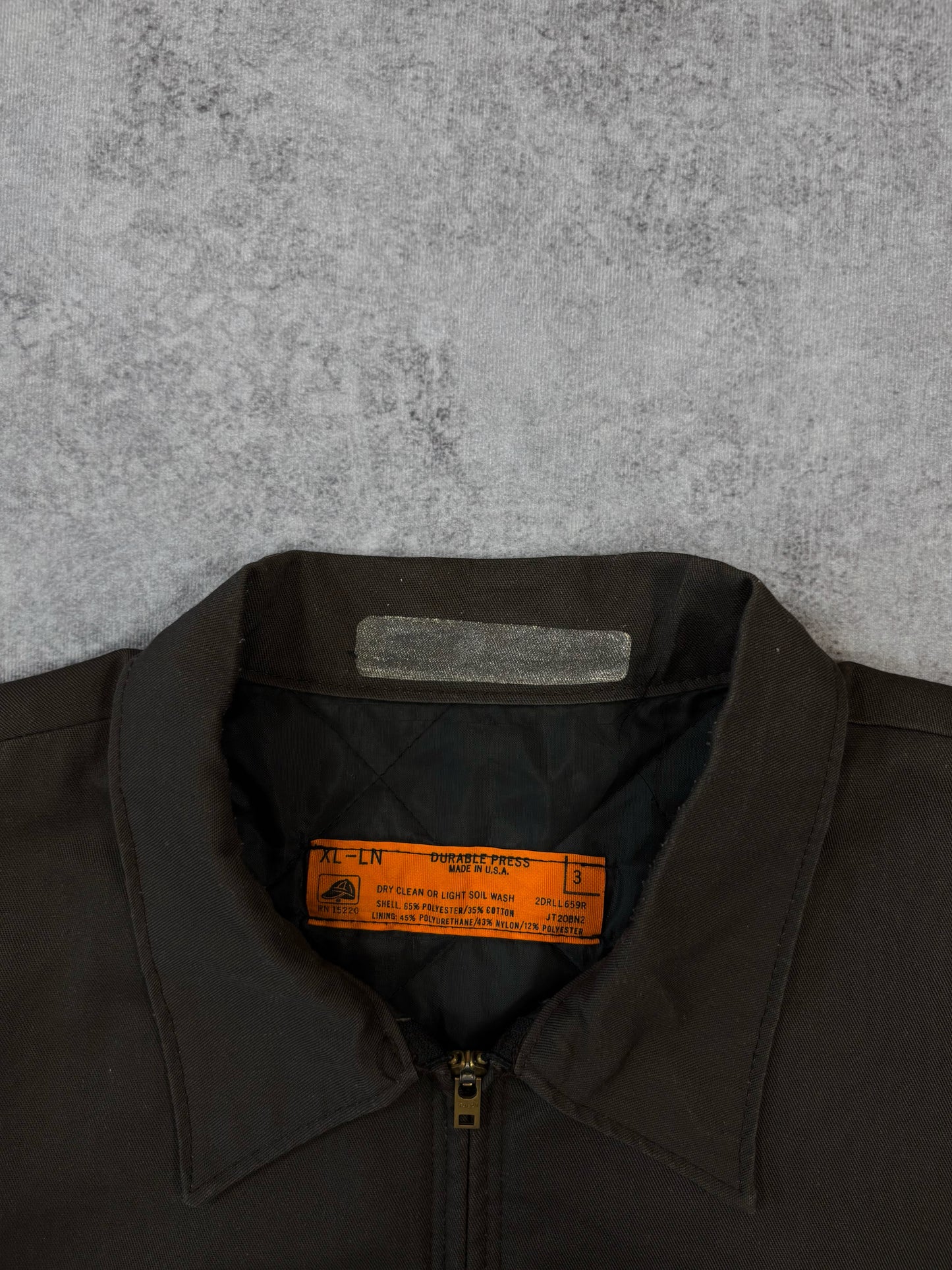 Vintage 1980s Made in USA Workwear Red Kap Jacket – Talon Zipper – Quilted Lining – Brown Utility Coat