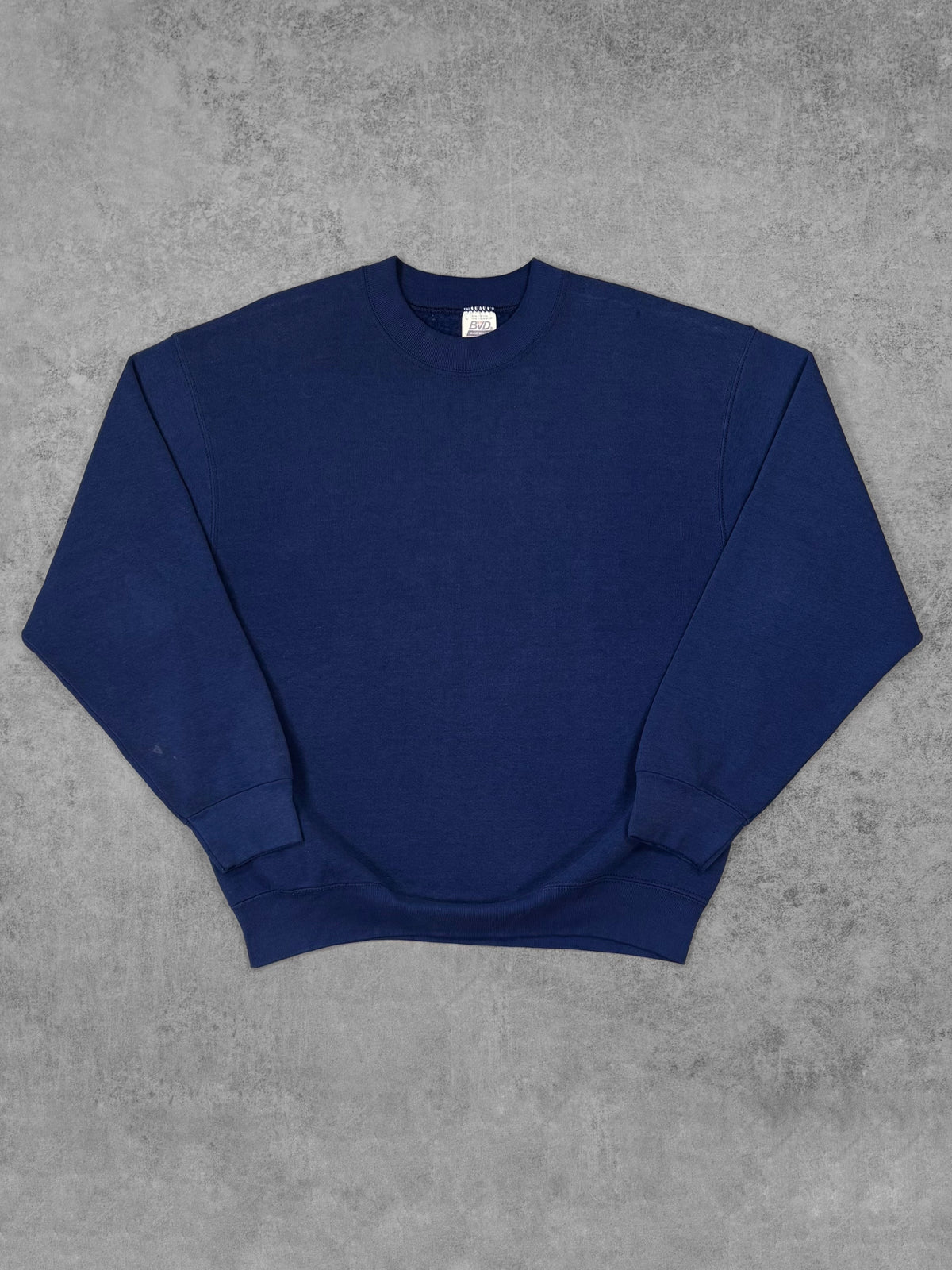 Vintage 1990s BVD Blue Blank Crewneck – Made in USA 50/50 Sweatshirt