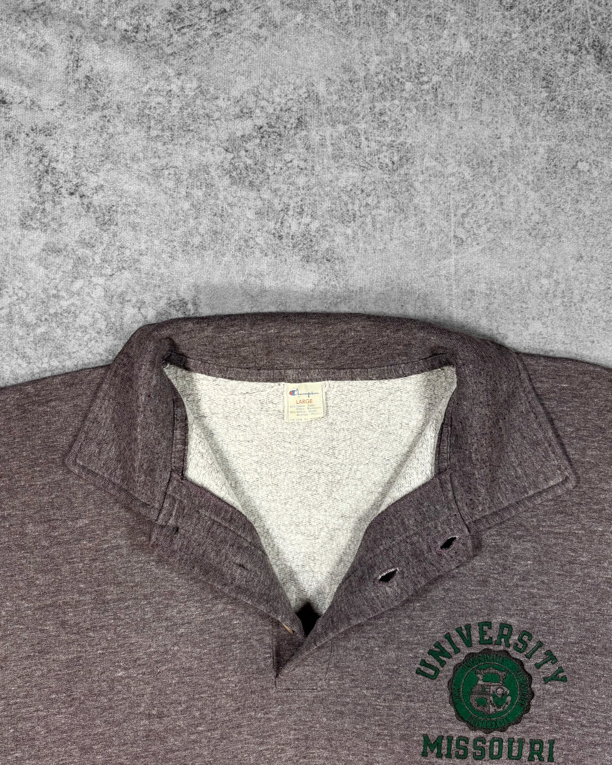 Vintage 1980s Champion University of Missouri Collared Sweatshirt – Screen College Logo