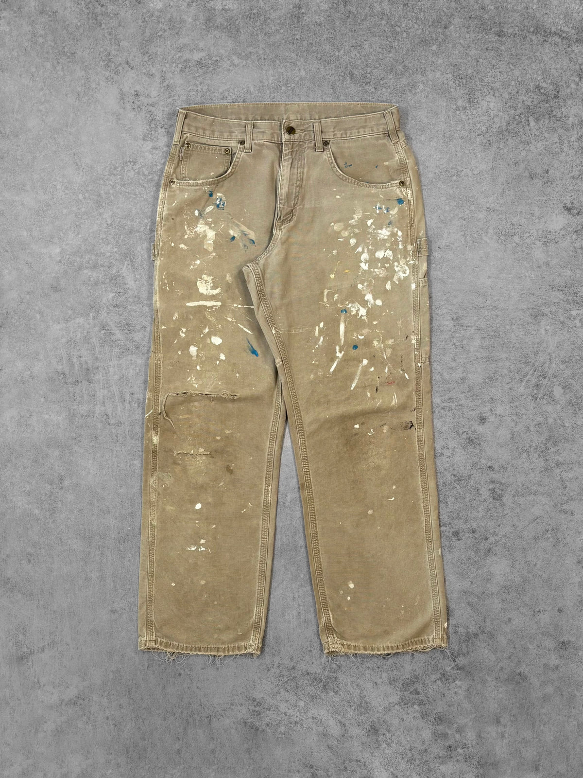 Pantaloni da lavoro Carhartt B159 stile carpenter/painter in canvas effetto invecchiato – Vestibilità loose