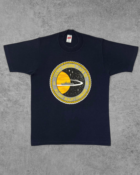 Vintage 1980s USSNS Saturn T-AFS 10 Military Sealift Command T-Shirt – Soffe – Made USA