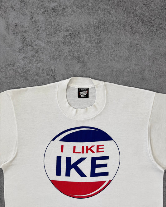 Vintage 1980s “I Like Ike” Eisenhower Electoral T-Shirt – Made in USA – Single Stitch