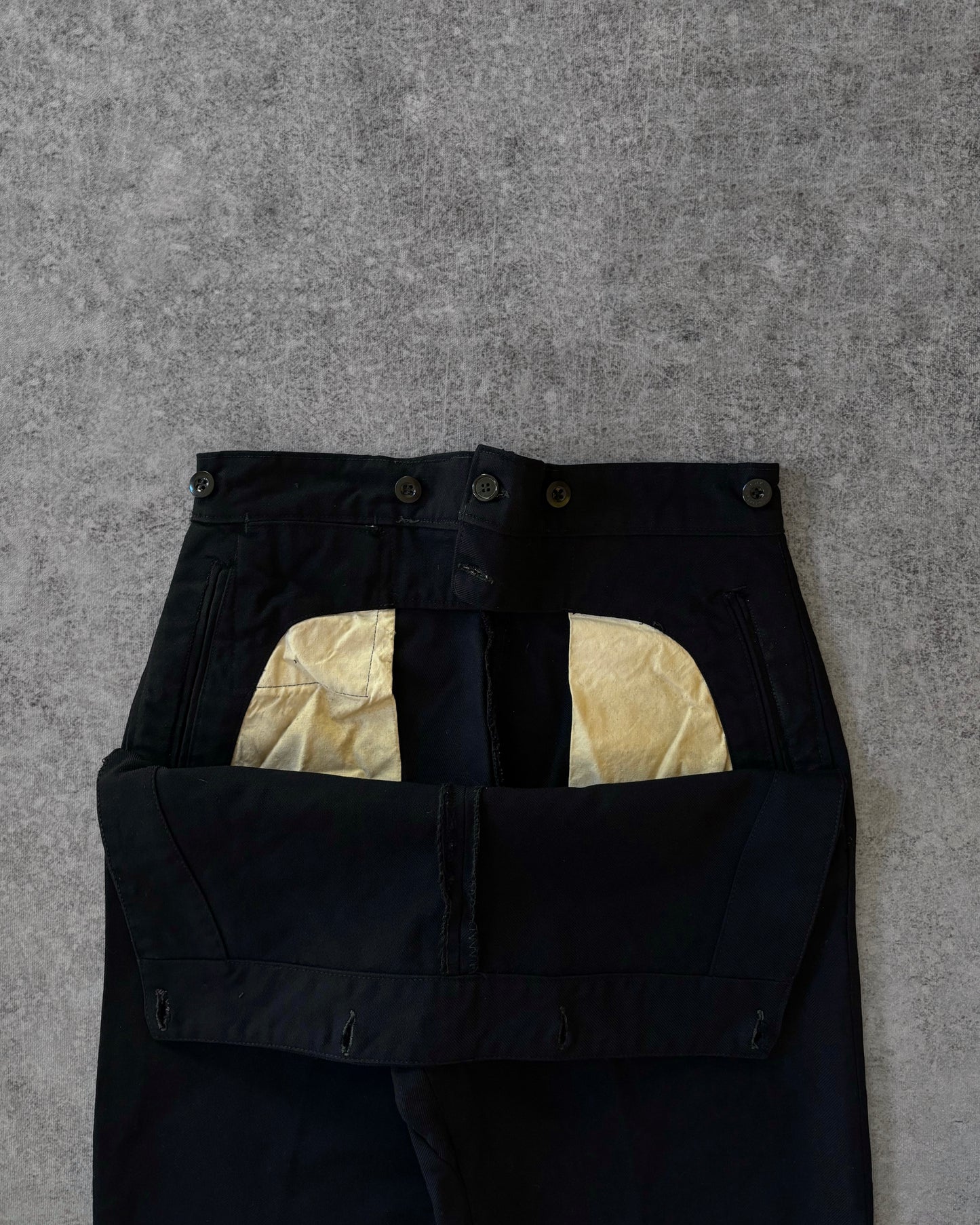 Vintage 1969 Wool Broadfall Sailor Pants – Military Naval Uniform Trousers