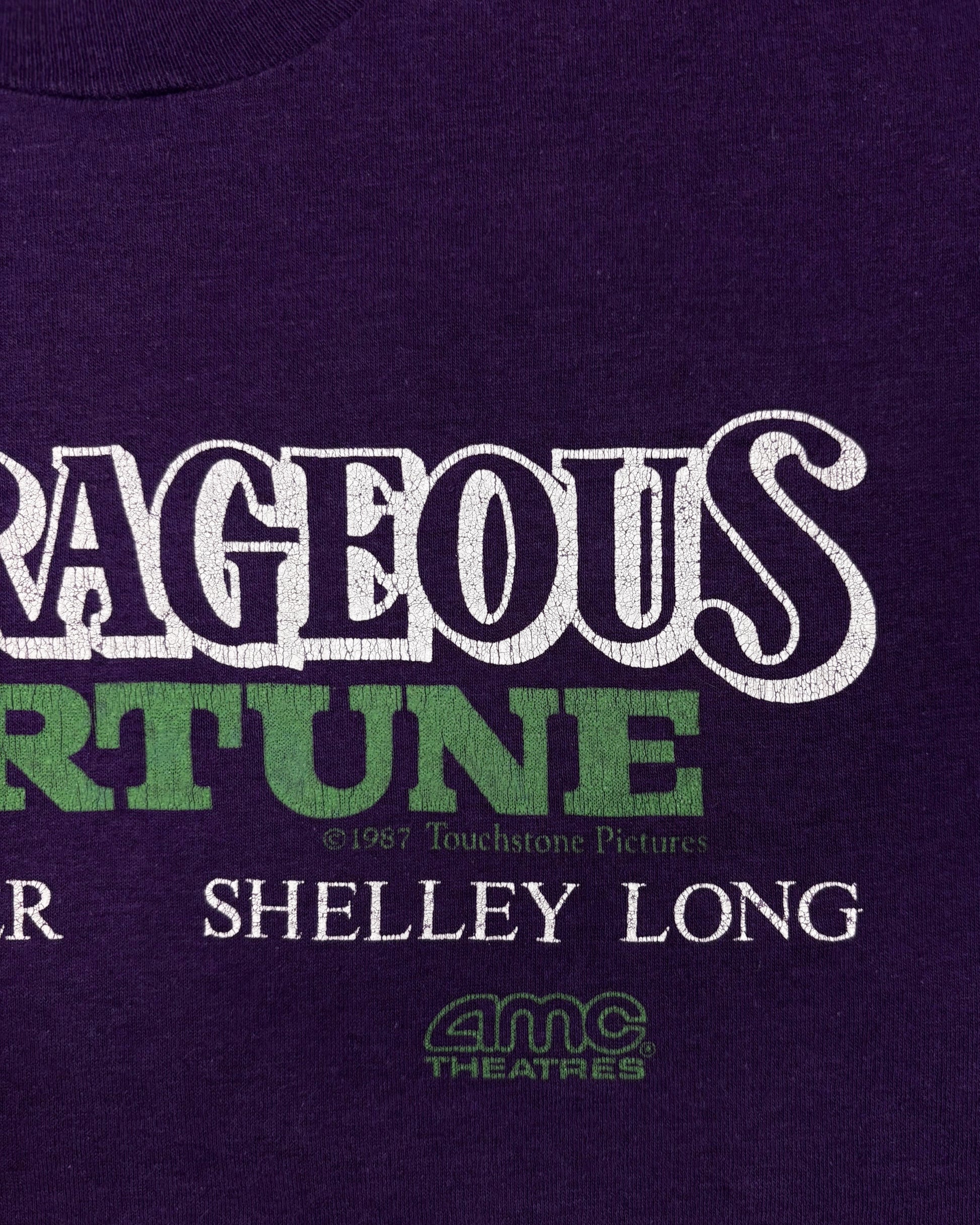 Screen Stars label detail on vintage Outrageous Fortune 1987 t-shirt