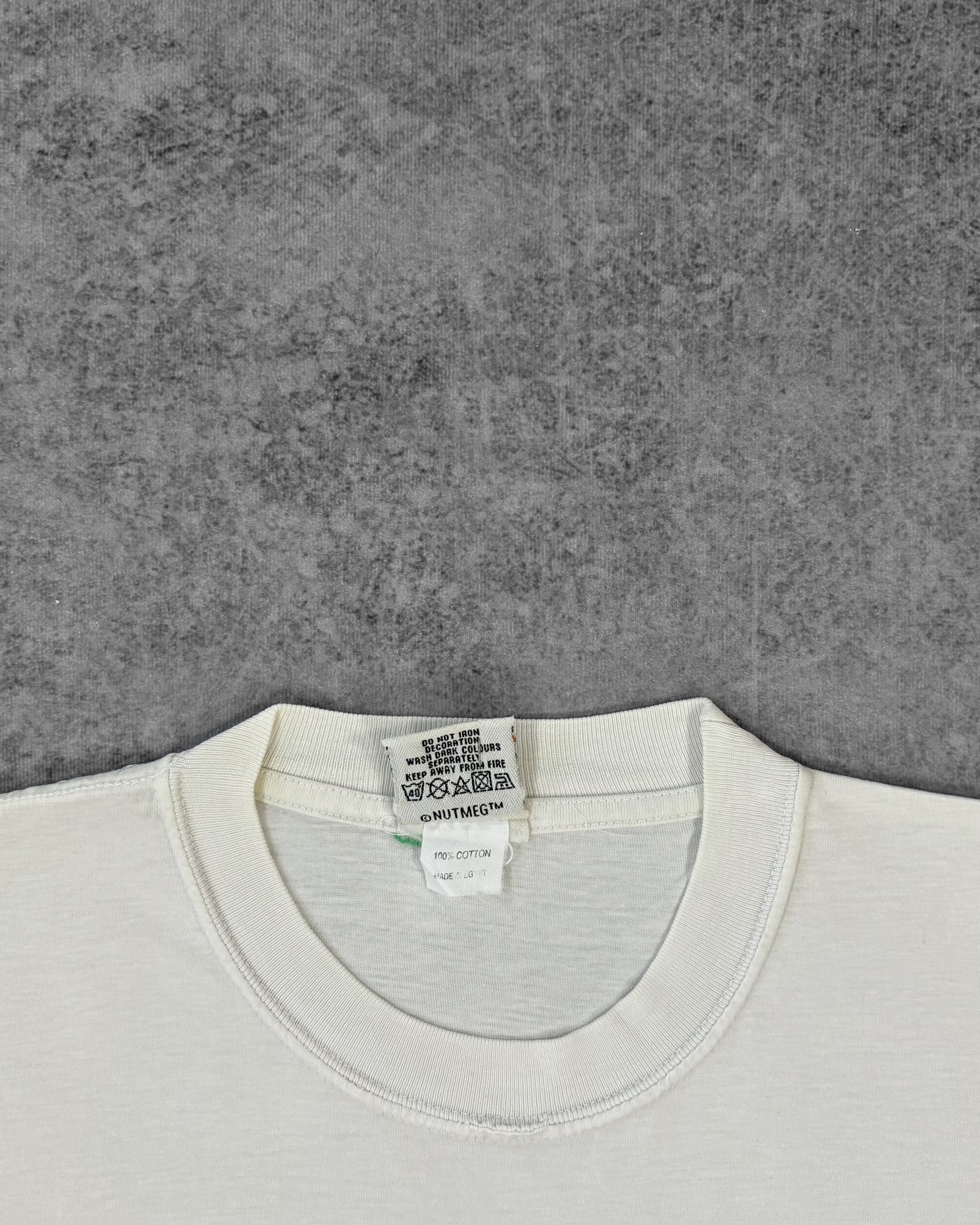 Vintage 1990s Nutmeg Mills Georgetown Hoyas t-shirt, fabric detail