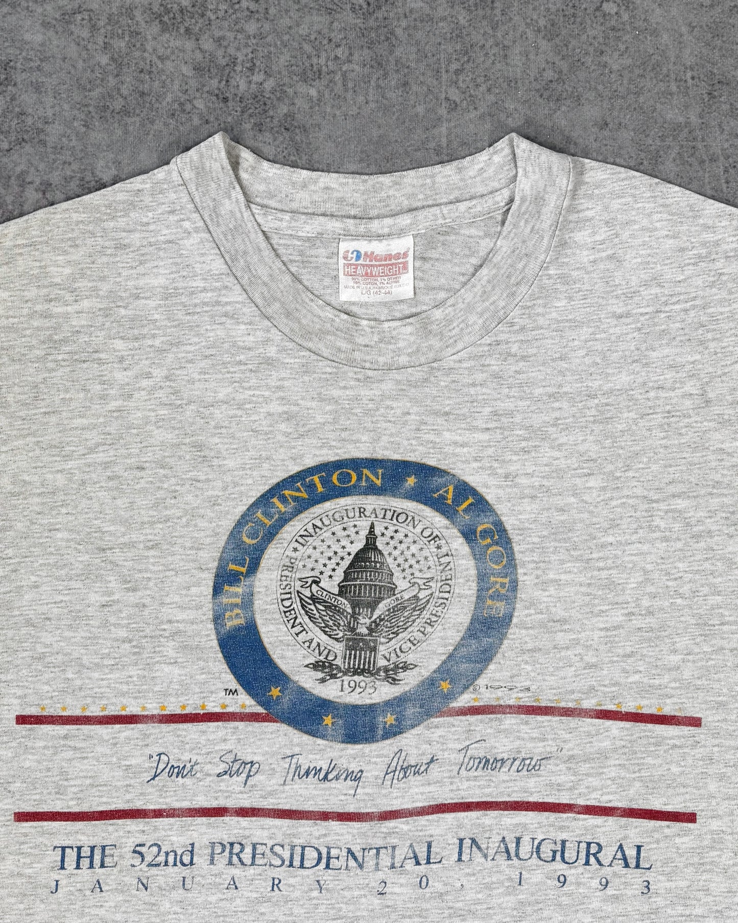 Vintage 1993 Bill Clinton Al Gore Inaugural T-Shirt - Made in USA - Single Stitch