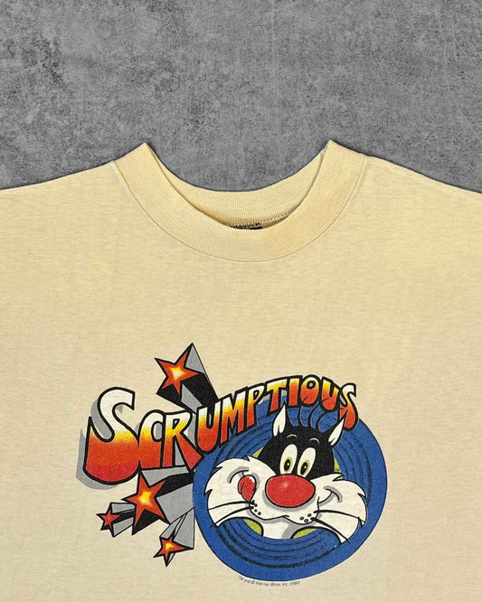 Vintage 1980 Warner Bros Sylvester Looney Tunes “Scrumptious” T-Shirt - Single Stitch - Made in USA