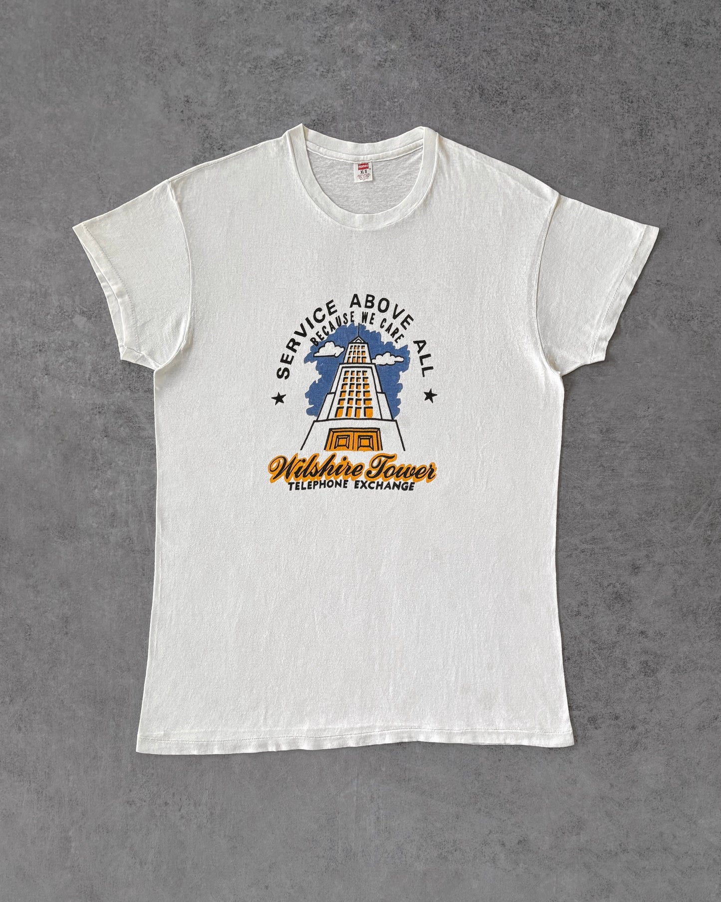 Vintage 1980s Wilshire Tower Telephone Exchange T-Shirt – Service Above All – USA Made