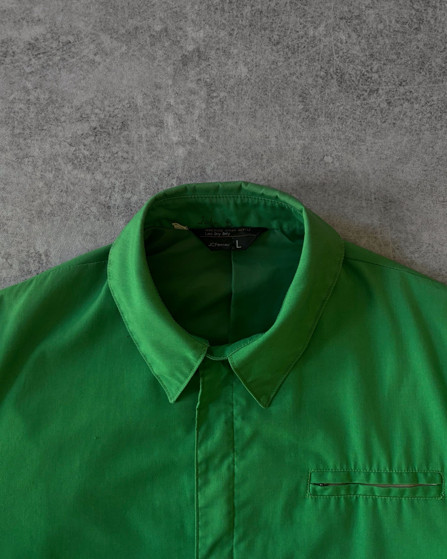 Vintage John B’s 1970s JCPenney Kelly Green Coaches Jacket – Talon Zipper