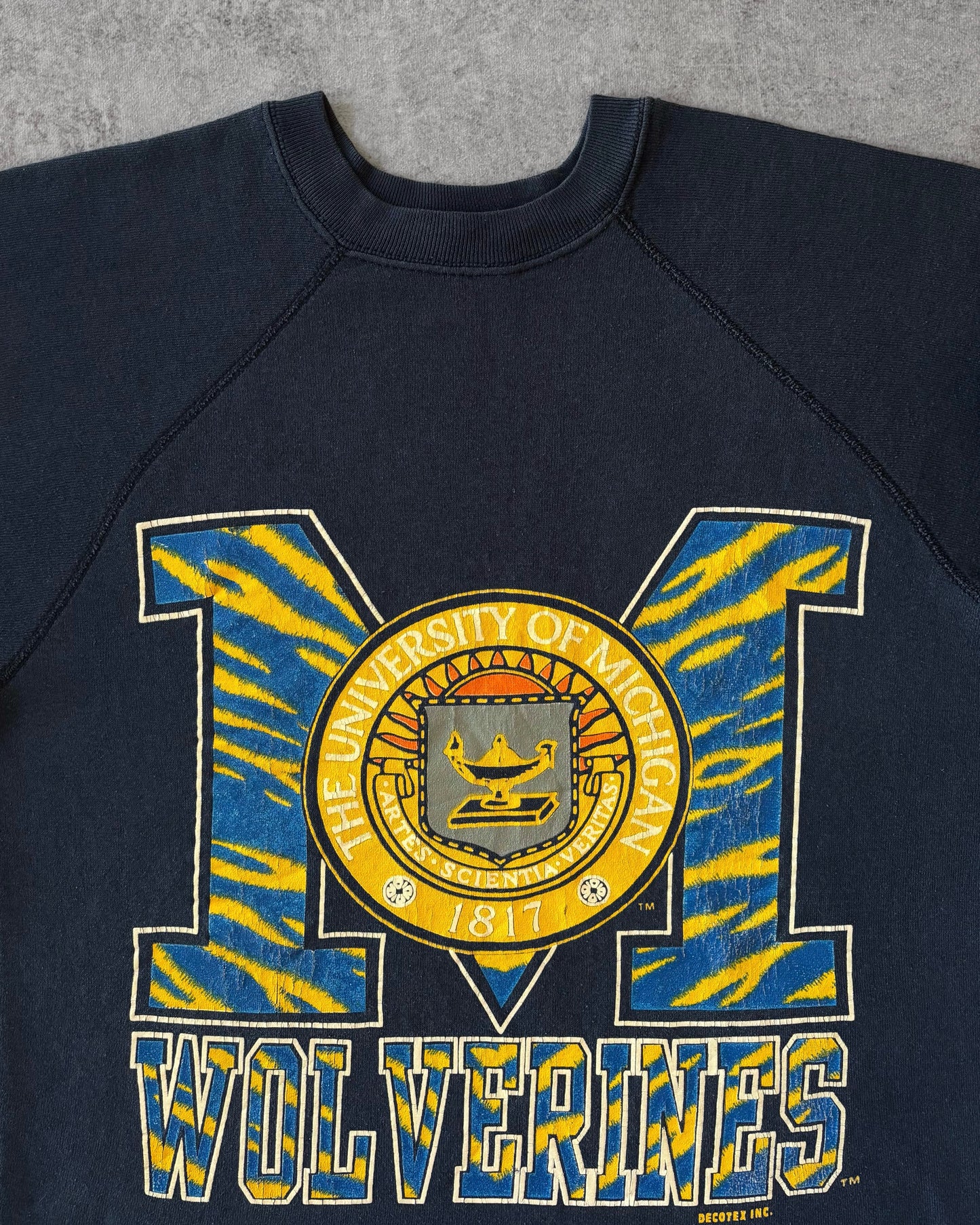 Vintage Early 1990s University of Michigan Wolverines Crewneck – Tultex – Made in USA