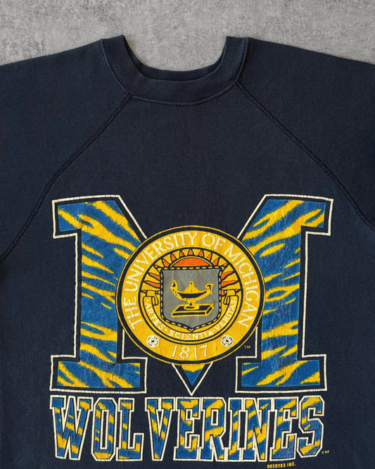 Vintage Early 1990s University of Michigan Wolverines Crewneck – Tultex – Made in USA
