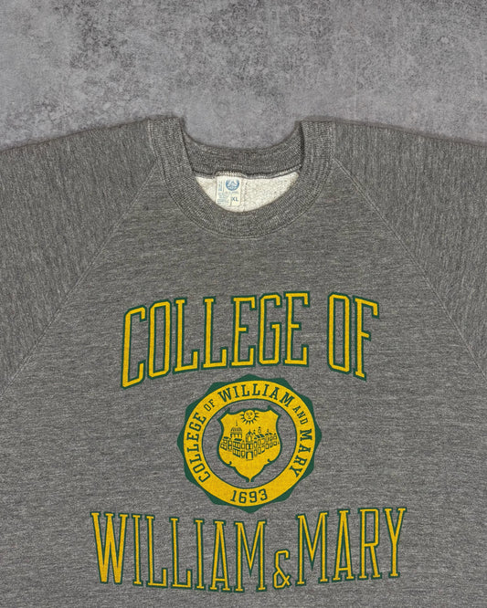 Vintage 1980s William & Mary College Crewneck Sweatshirt – Artex Made in USA – Classic Collegiate Spellout