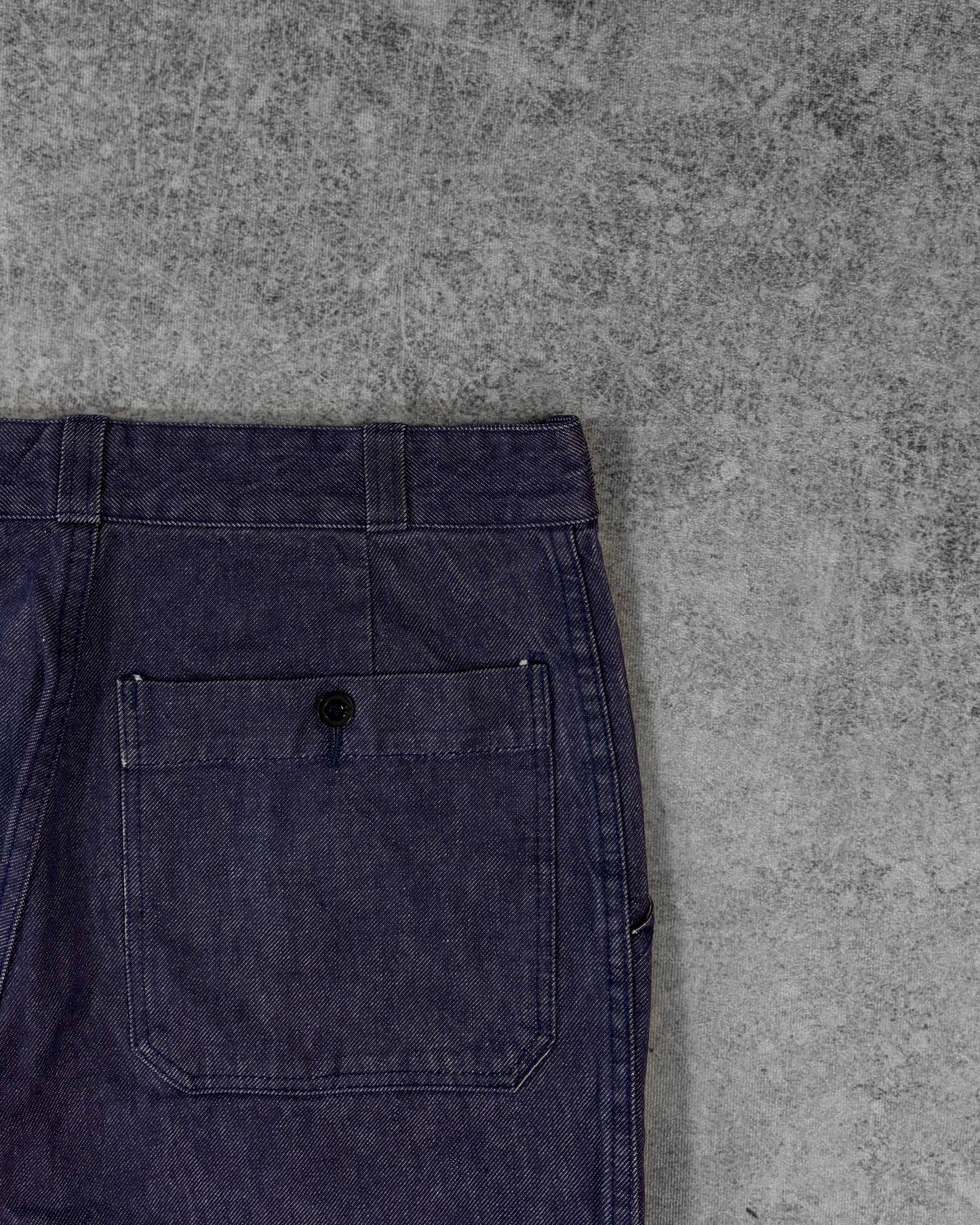 Vintage 1980s French Workwear Denim Fatigue Pants – Wide Leg Utility