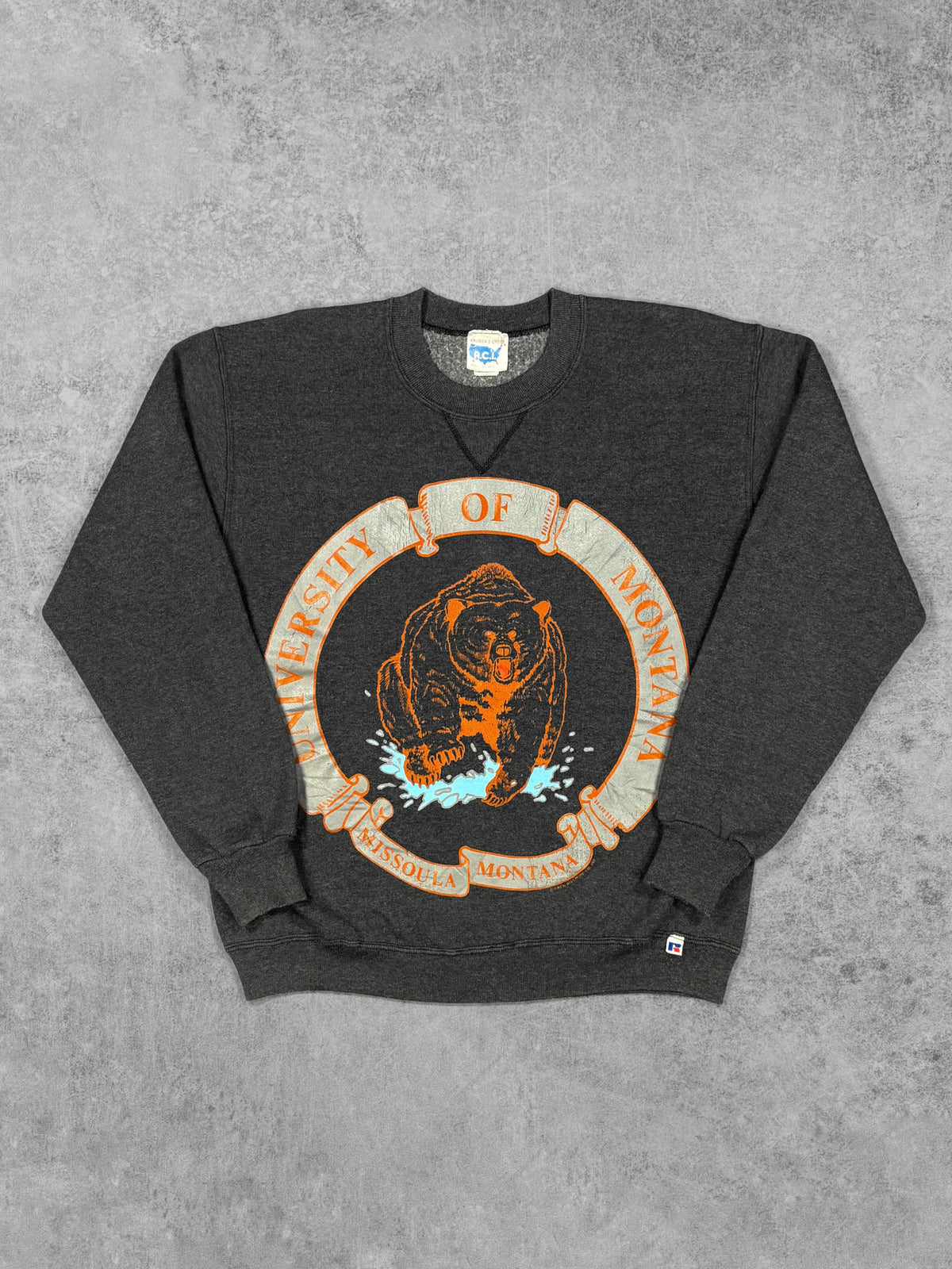 Vintage 1990s Russell Athletic University of Montana Grizzlies Crewneck – Made in USA Graphic Sweatshirt