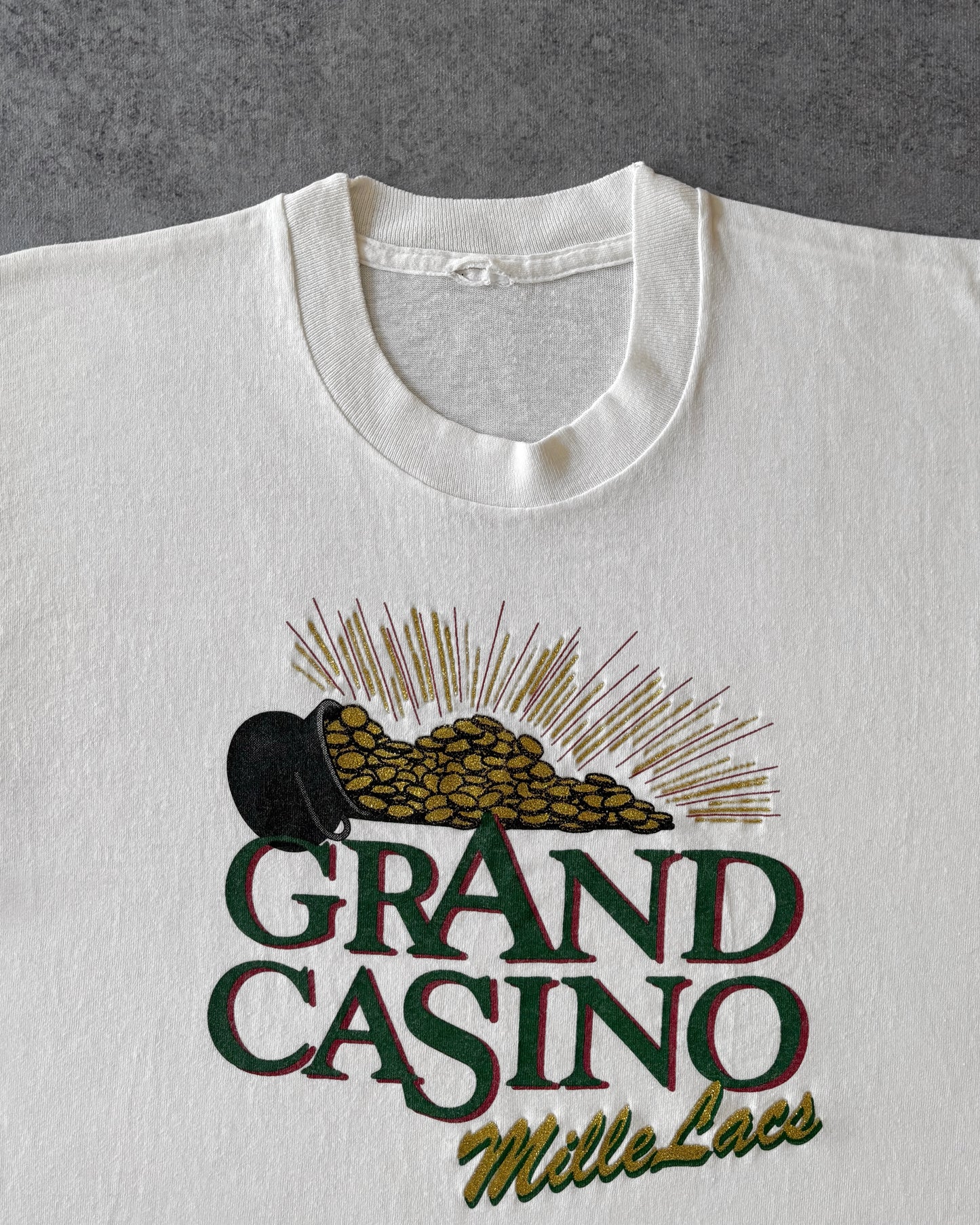 Vintage 1990s Grand Casino Mille Lacs T-Shirt – White Single Stitch