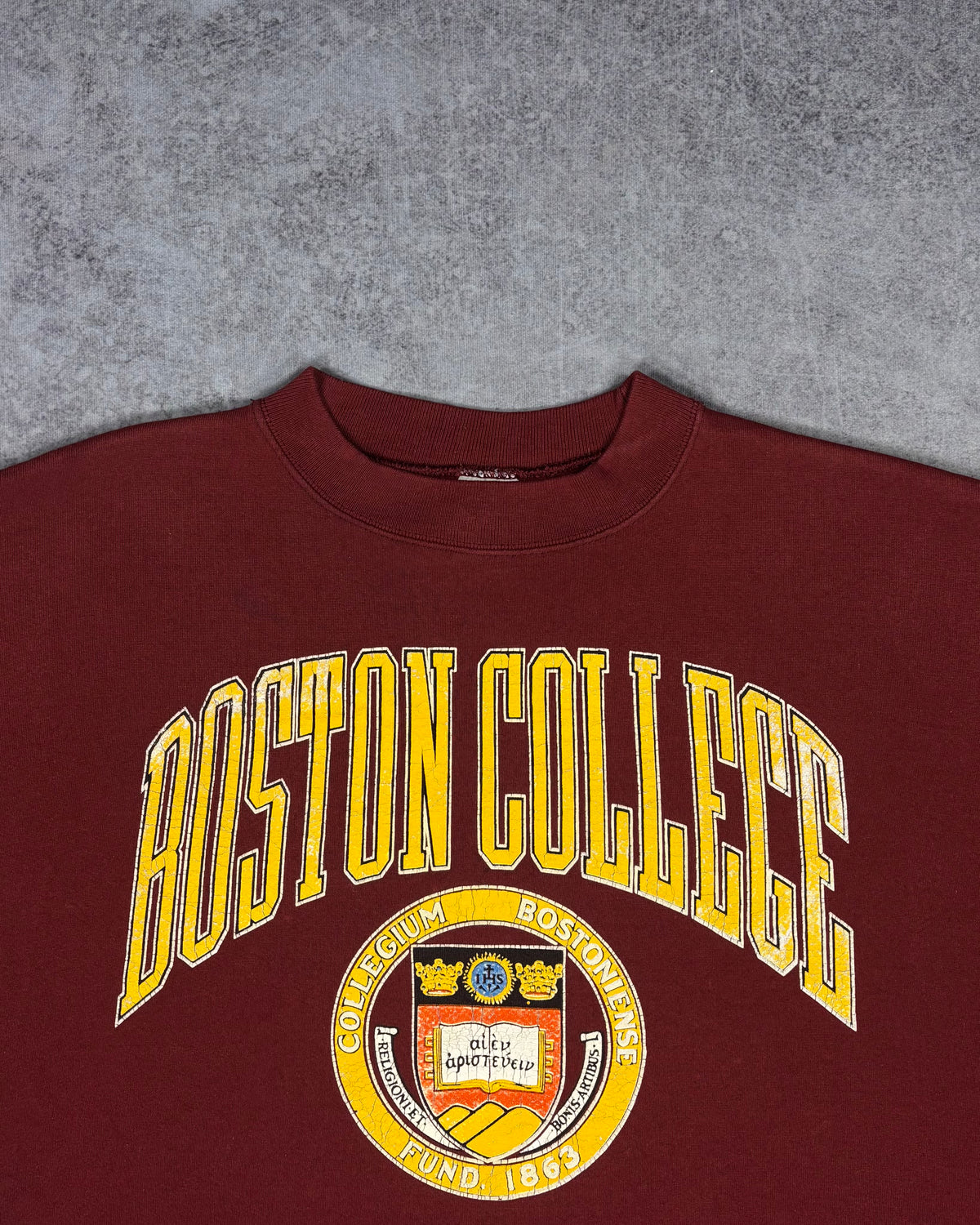 Vintage 1990s Boston College Galt Sand crewneck, Boston College seal print detail