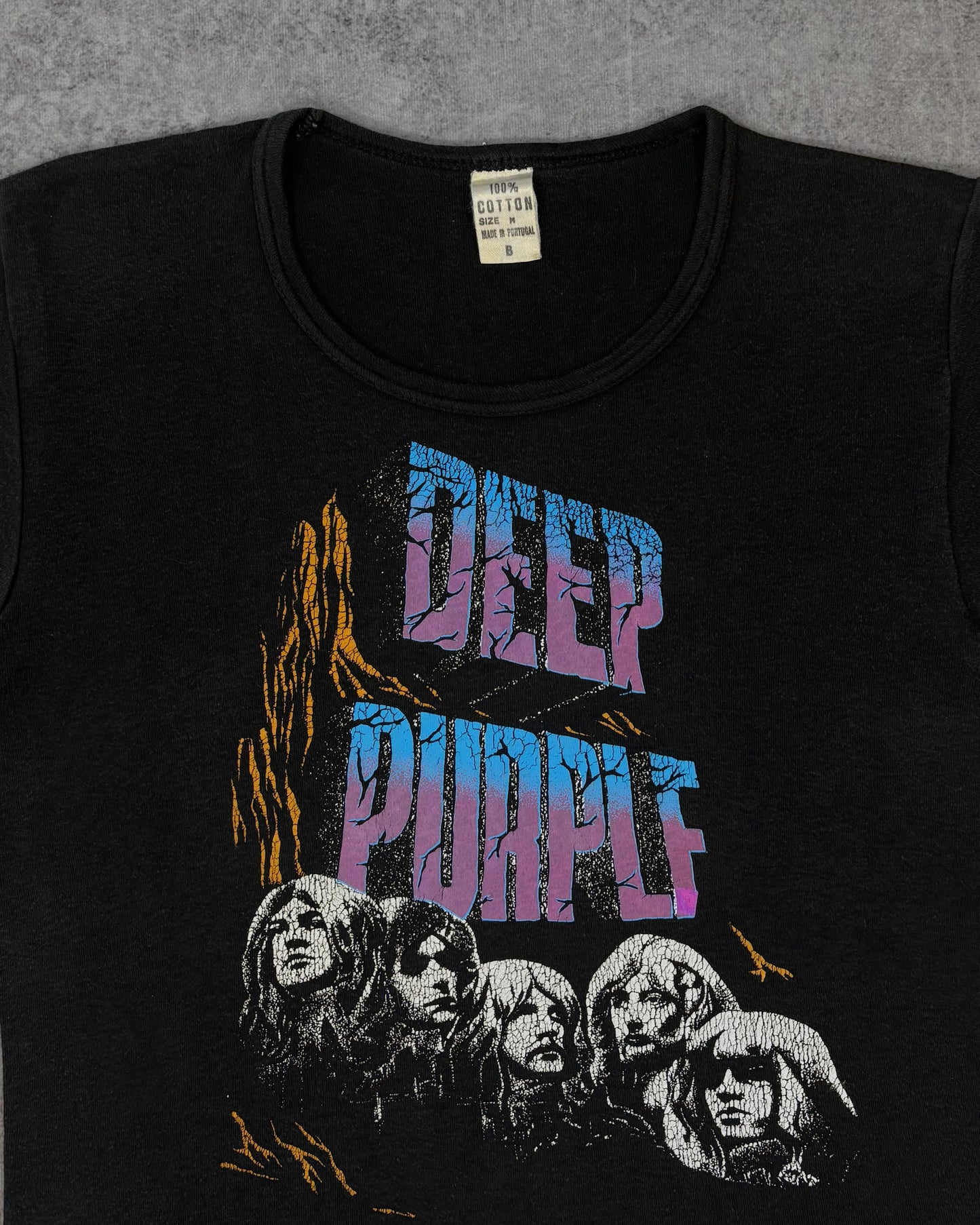 Vintage 1970s Deep Purple in Rock T-Shirt - Made in Portugal - Rare Rock Band Tee - Single Stitch