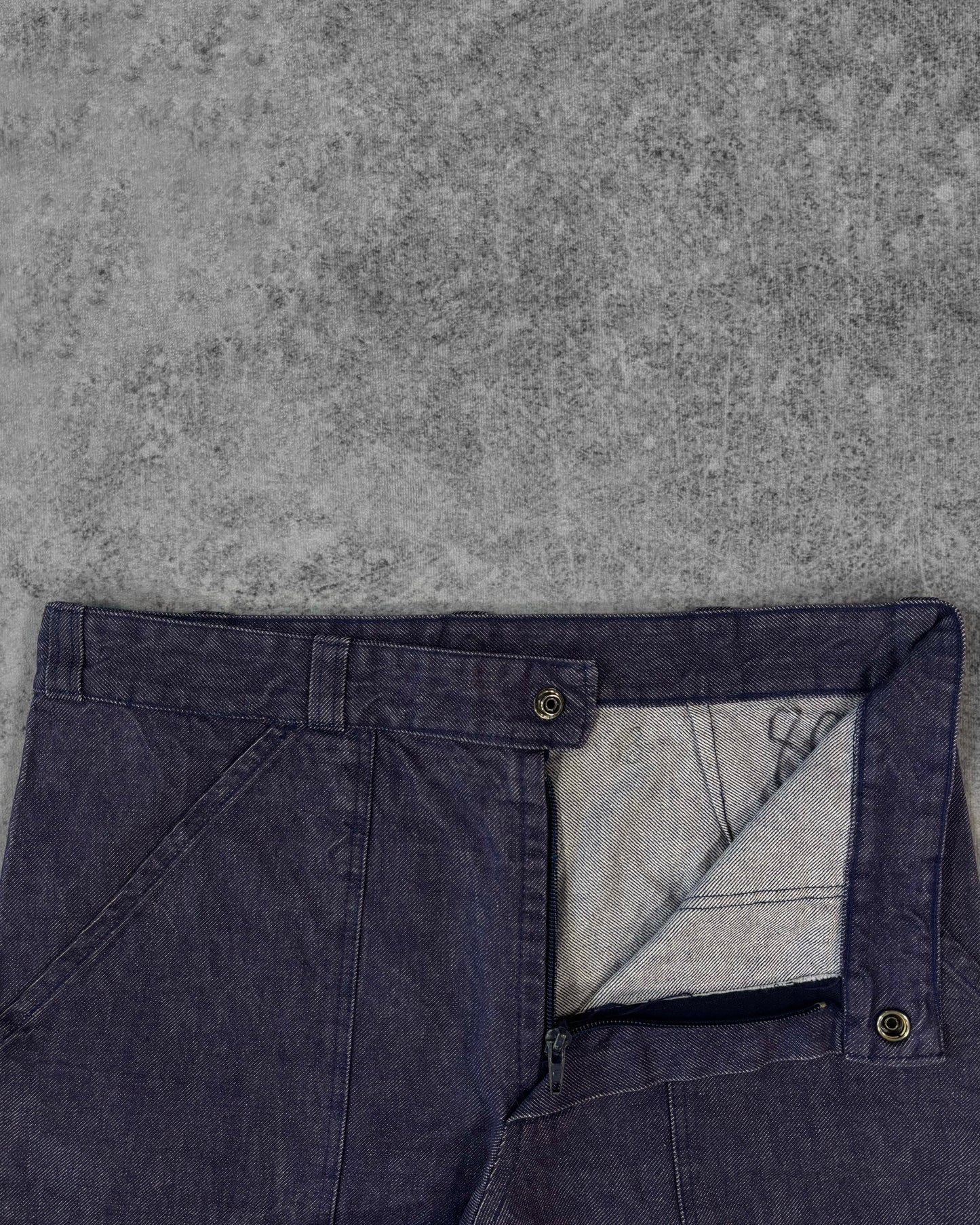 Vintage 1980s French Workwear Denim Fatigue Pants – Wide Leg Utility