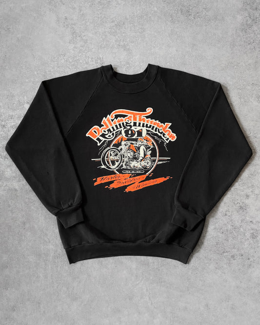 Vintage 1991 Harley-Davidson Biker Crewneck – Rolling Thunder ’91 – Winnipeg
