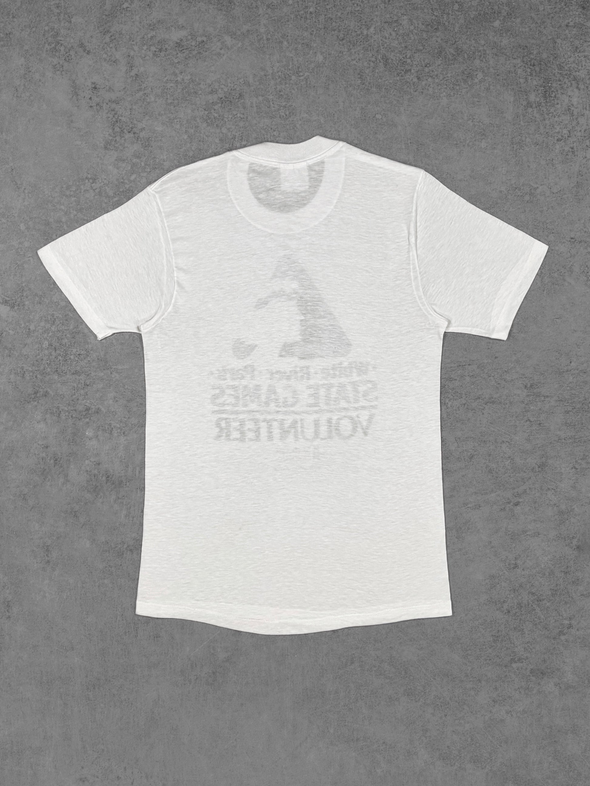 Vintage 1987 White River Park State Games volunteer t-shirt, back view