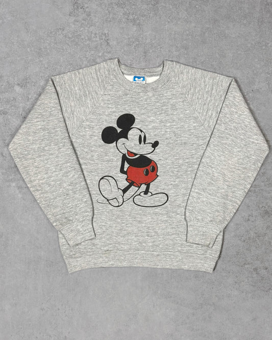 Vintage 80s Disney Mickey Mouse Raglan Crewneck – Made in USA – Screen Print