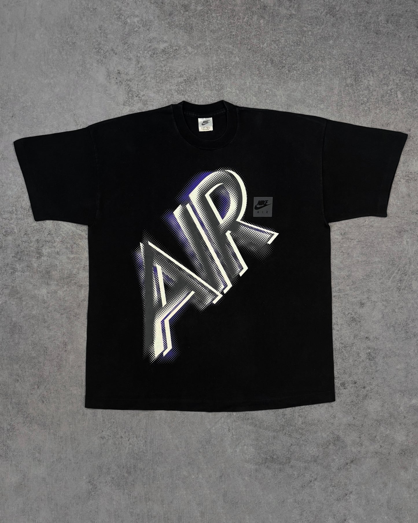 Vintage 1990s Nike Air Graphic T-Shirt – Big Logo Swoosh Tee – Made in Ireland – Single Stitch