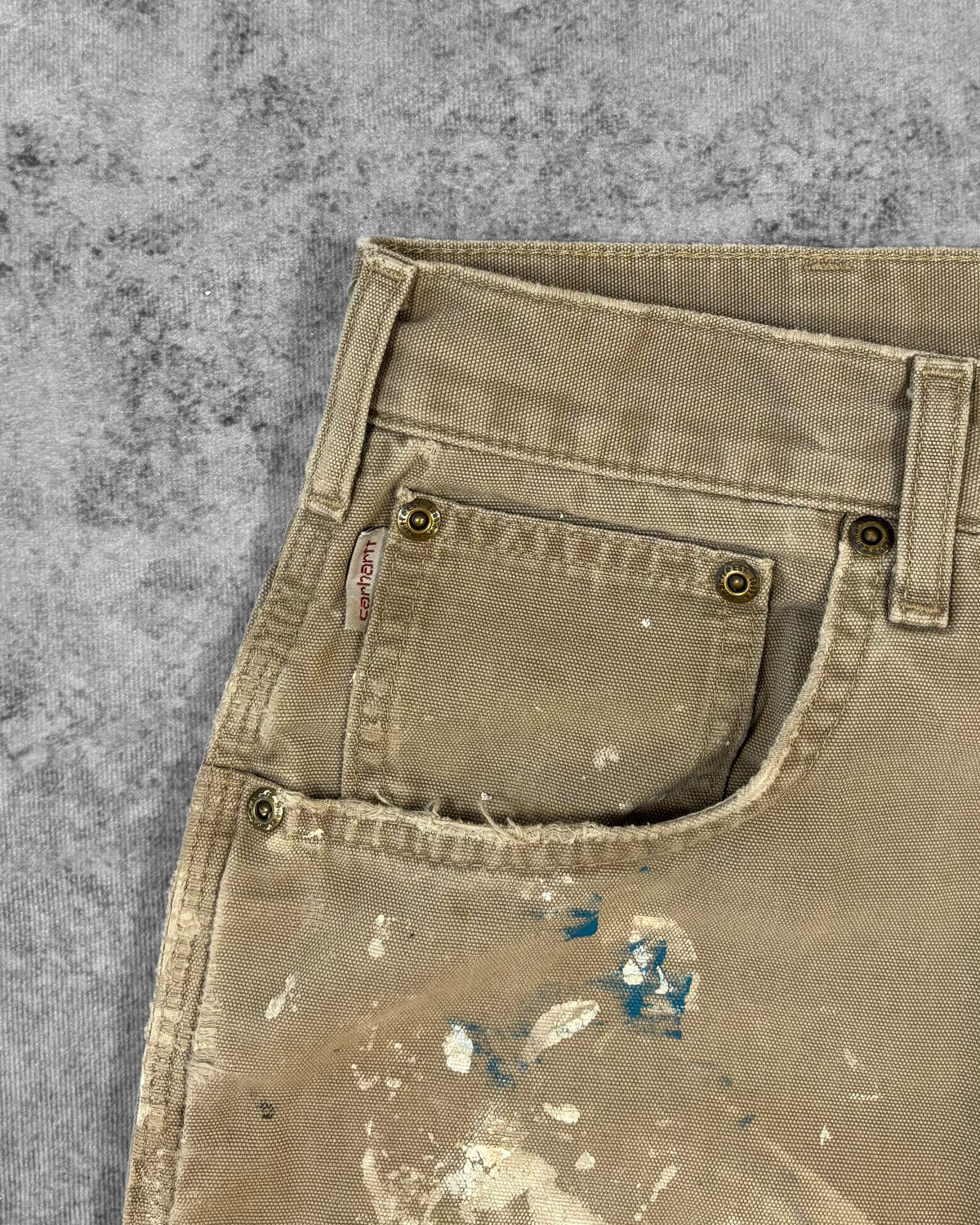 Pantaloni da lavoro Carhartt B159 stile carpenter/painter in canvas effetto invecchiato – Vestibilità loose