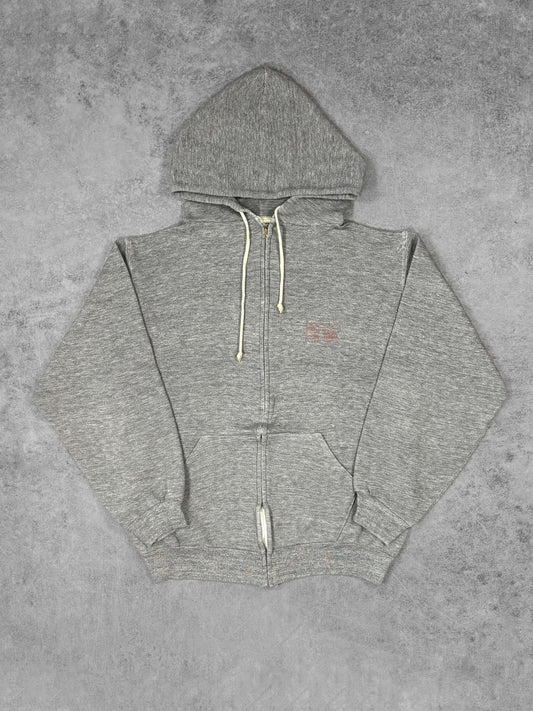 Vintage 1970s Russell Athletic Grey Full Zip Hoodie – Gold Tag – YKK Zip