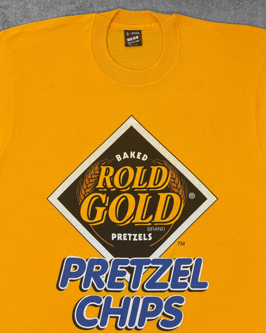 Vintage 1990s Roll Gold Pretzel Chips Graphic T-Shirt – Made in USA