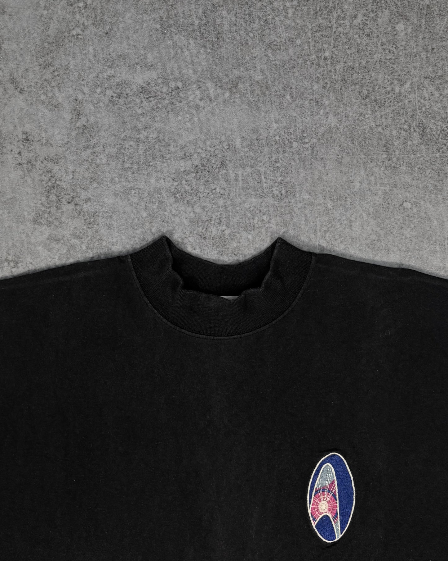 Label detail showing the Made in USA neck tag on the Star Trek tee