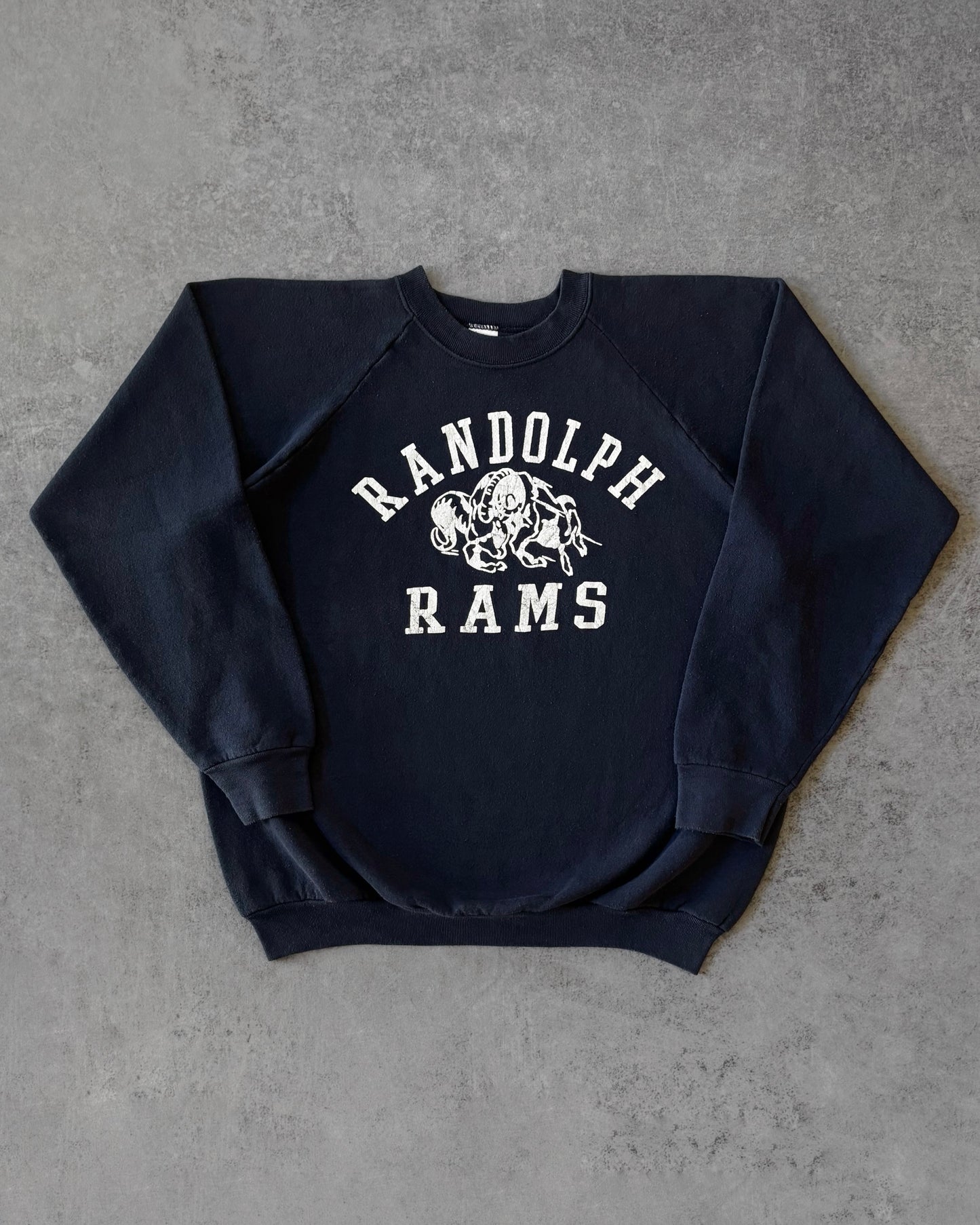 Vintage 1980s Randolph Rams Crewneck Sweatshirt – Made in USA – Navy