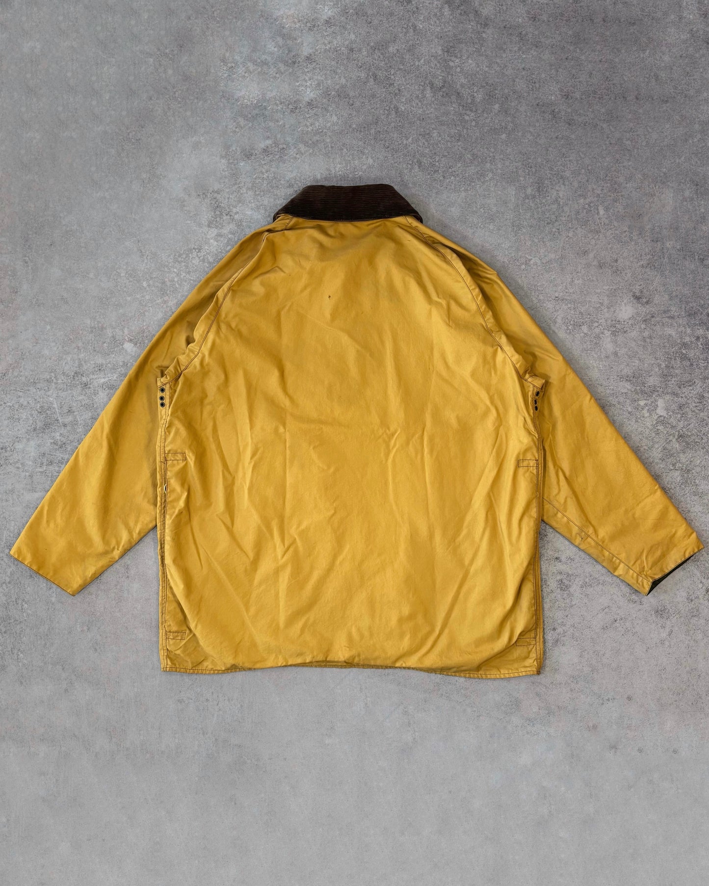 Vintage 1990s Barbour Beaufort Waxed Jacket Mustard – Made in England Classic Field Coat