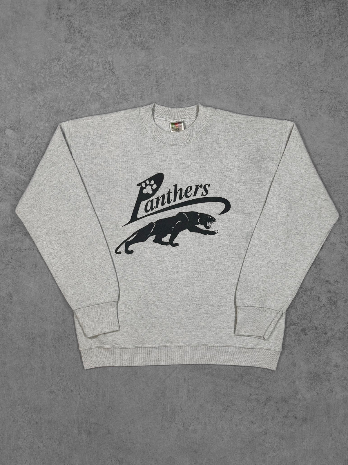 Vintage 1990s Fruit of the Loom Panthers Crewneck Sweatshirt – Made in El Salvador – Screen Print