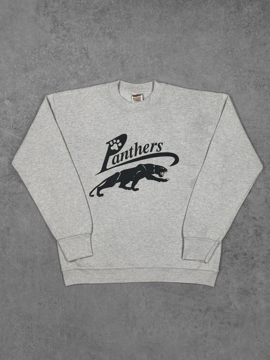 Vintage 1990s Fruit of the Loom Panthers Crewneck Sweatshirt – Made in El Salvador – Screen Print