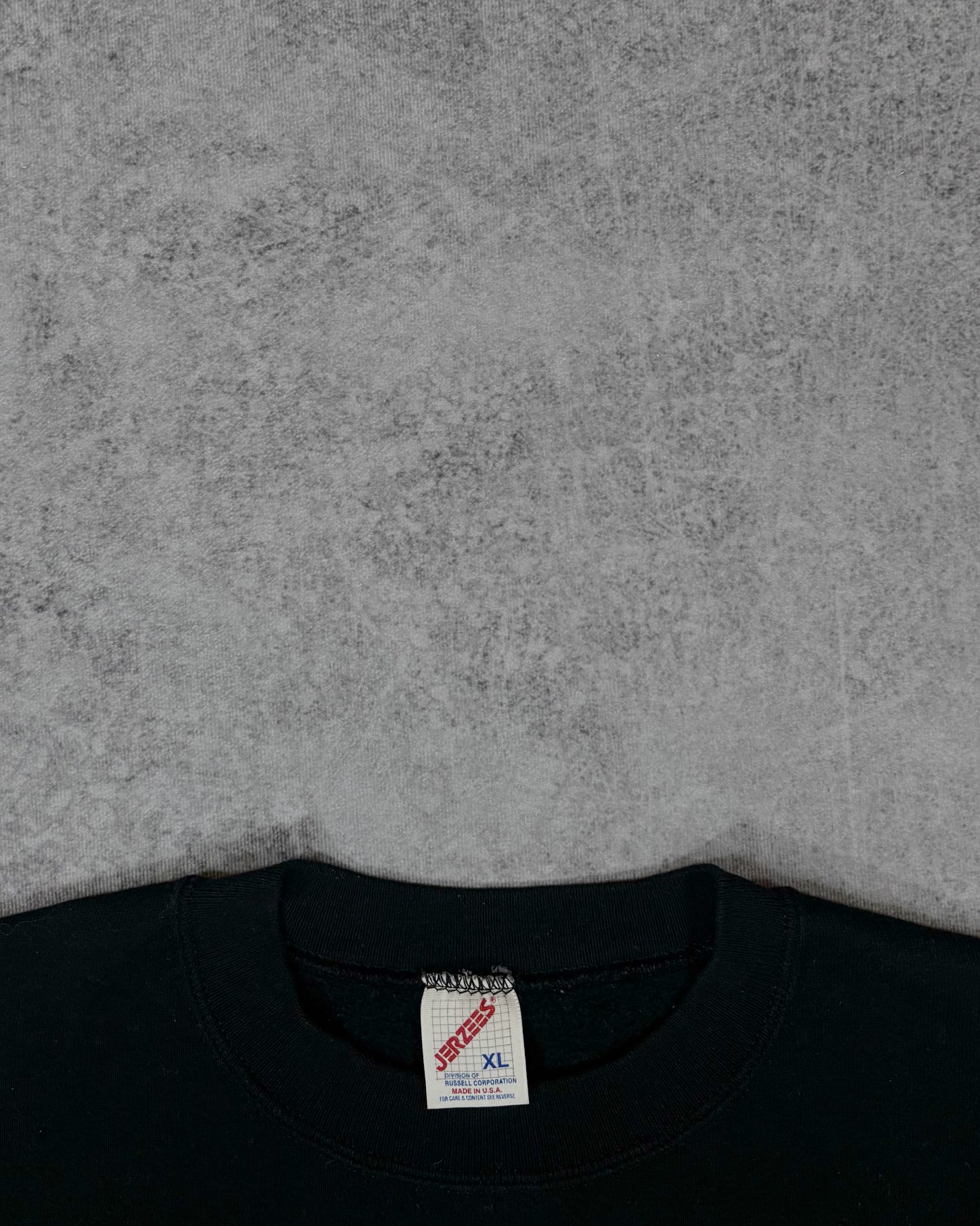 Vintage 1990s Jerzees Russell Blank Black Crewneck - Made in USA
