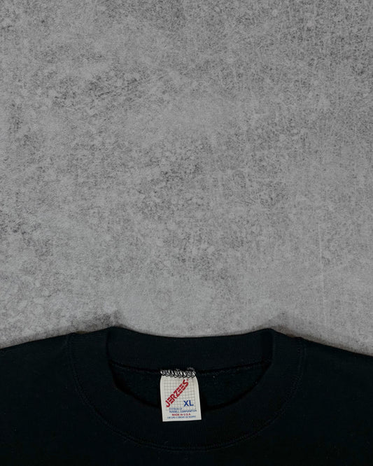 Vintage 1990s Jerzees Russell Blank Black Crewneck - Made in USA