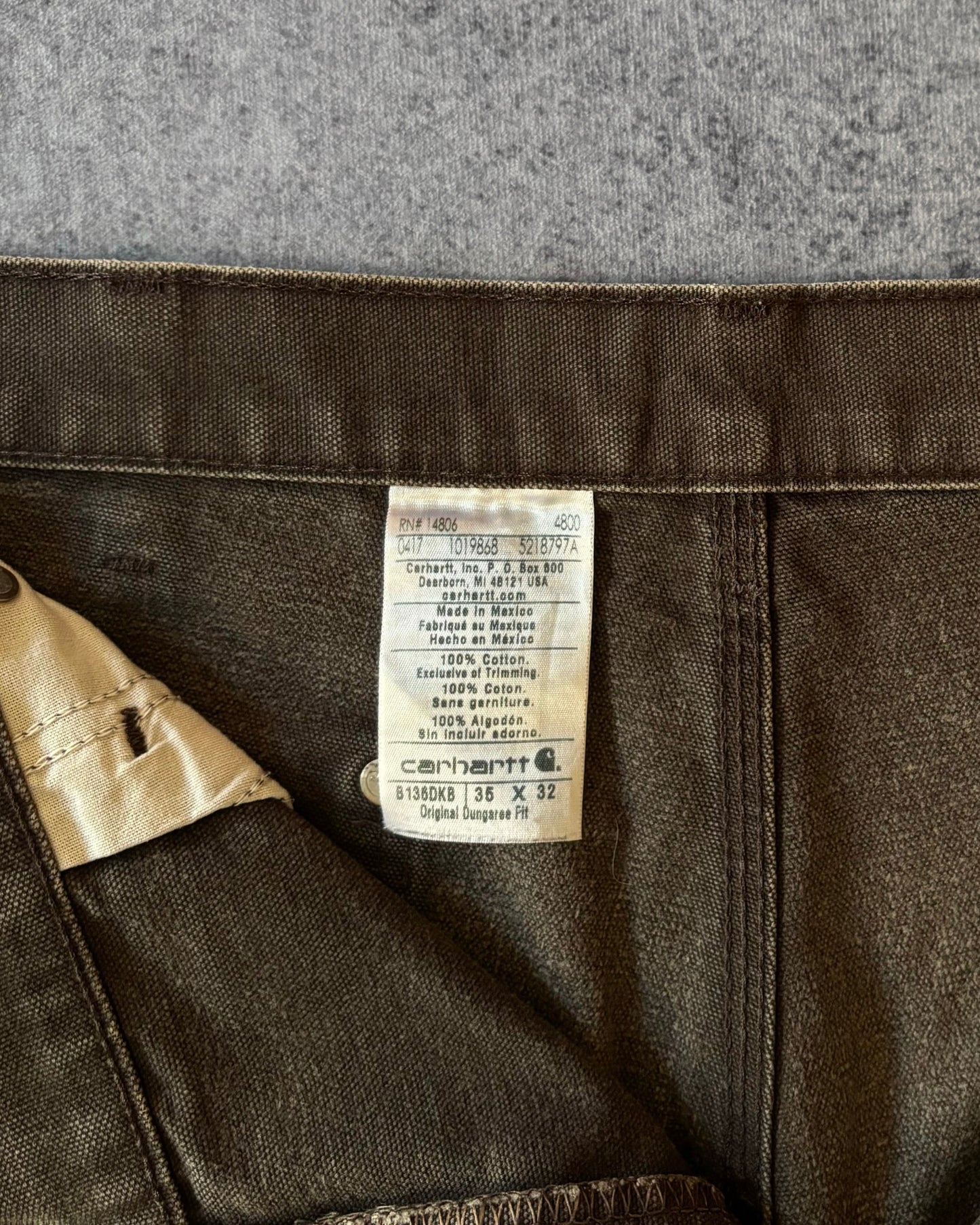 Carhartt B13 Dungaree Double Knee Pants – Brown Canvas – Workwear Fade