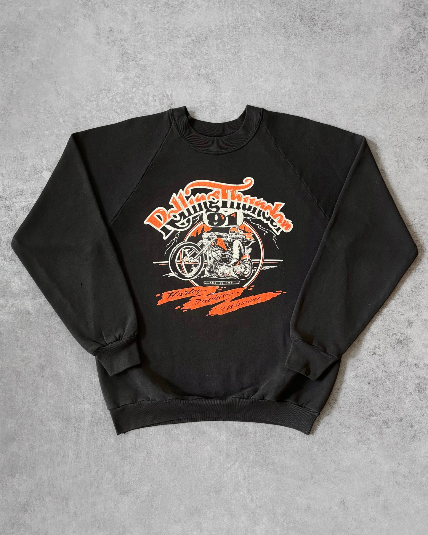 Vintage 1991 Harley-Davidson Winnipeg Biker Crewneck - Made in USA