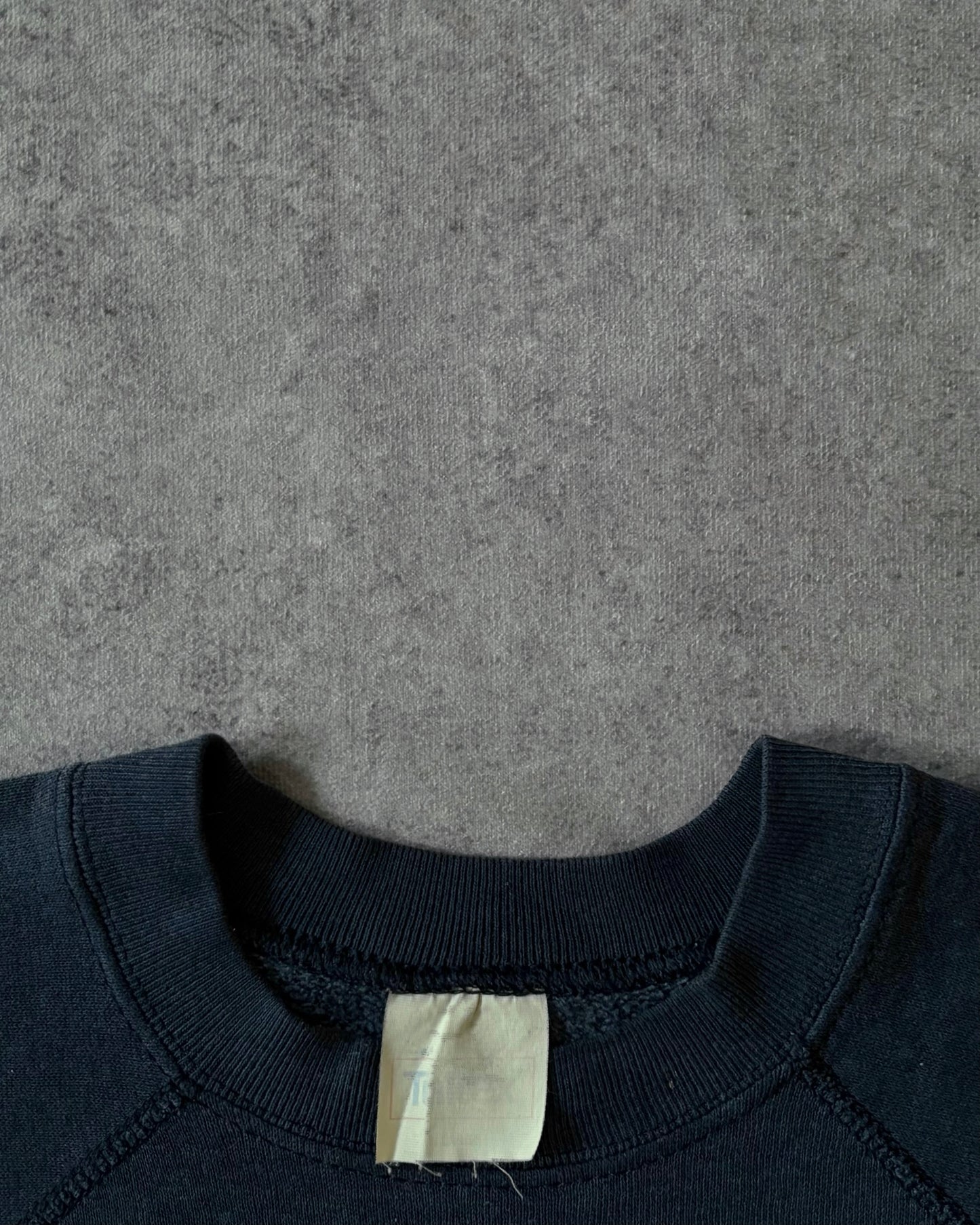Vintage 80s Navy Blue Raglan Sweatshirt – Tultex – Made in USA – Blank Crewneck