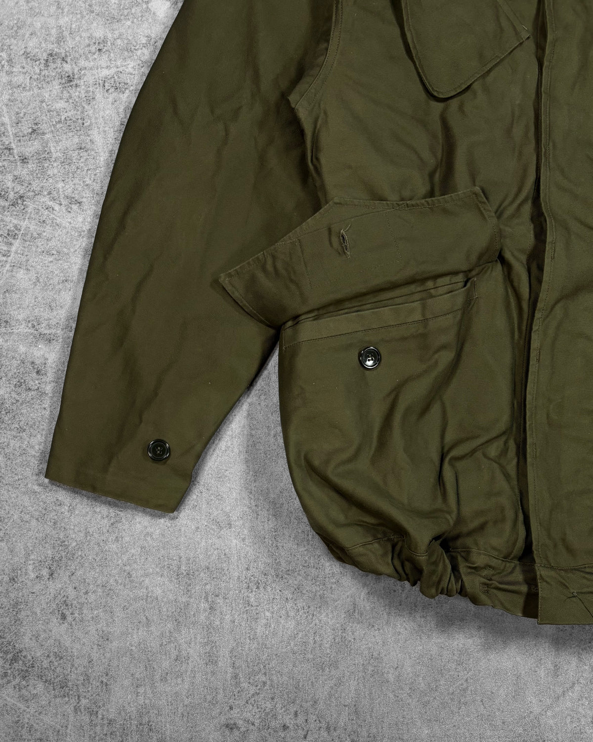 Vintage 1967 Dutch Army M58 field parka – fabric detail